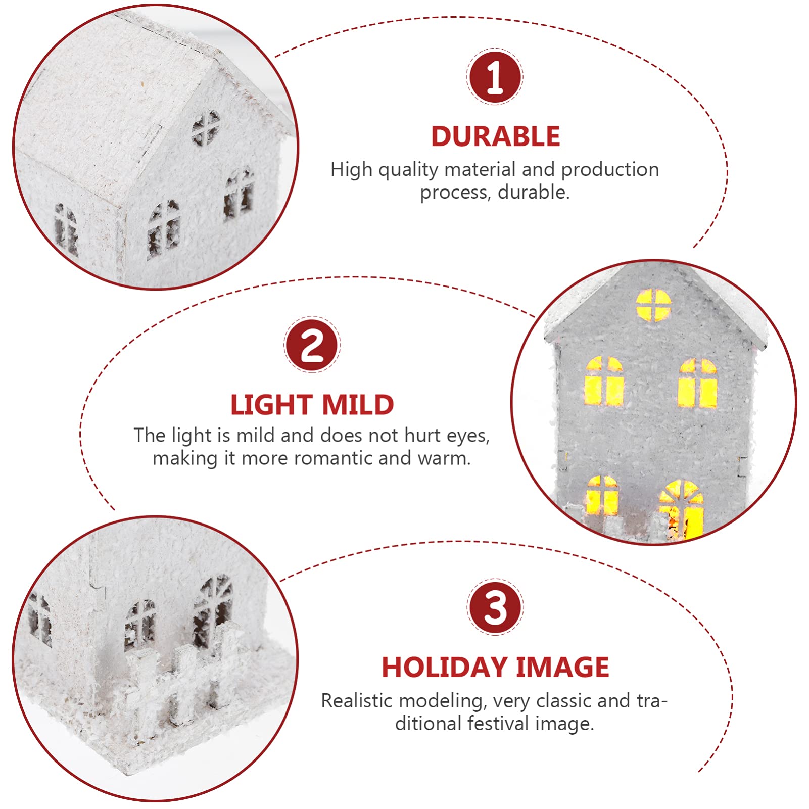 OSALADI 2-Piece Christmas Village House Set with LED Lights - Snowy Winter Village Decor for Holiday Tabletop, Mantel, or Christmas Tree Display