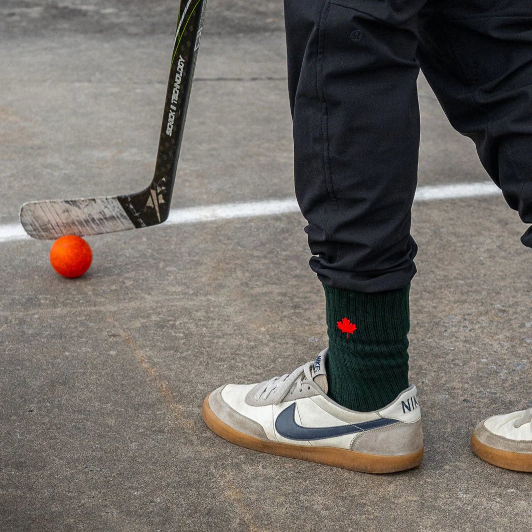 Organic Cotton Canadian Maple Leaf Crew Socks by J.B. Field's - Soft, Breathable & Durable for Everyday Wear, Hiking & Outdoor Activities