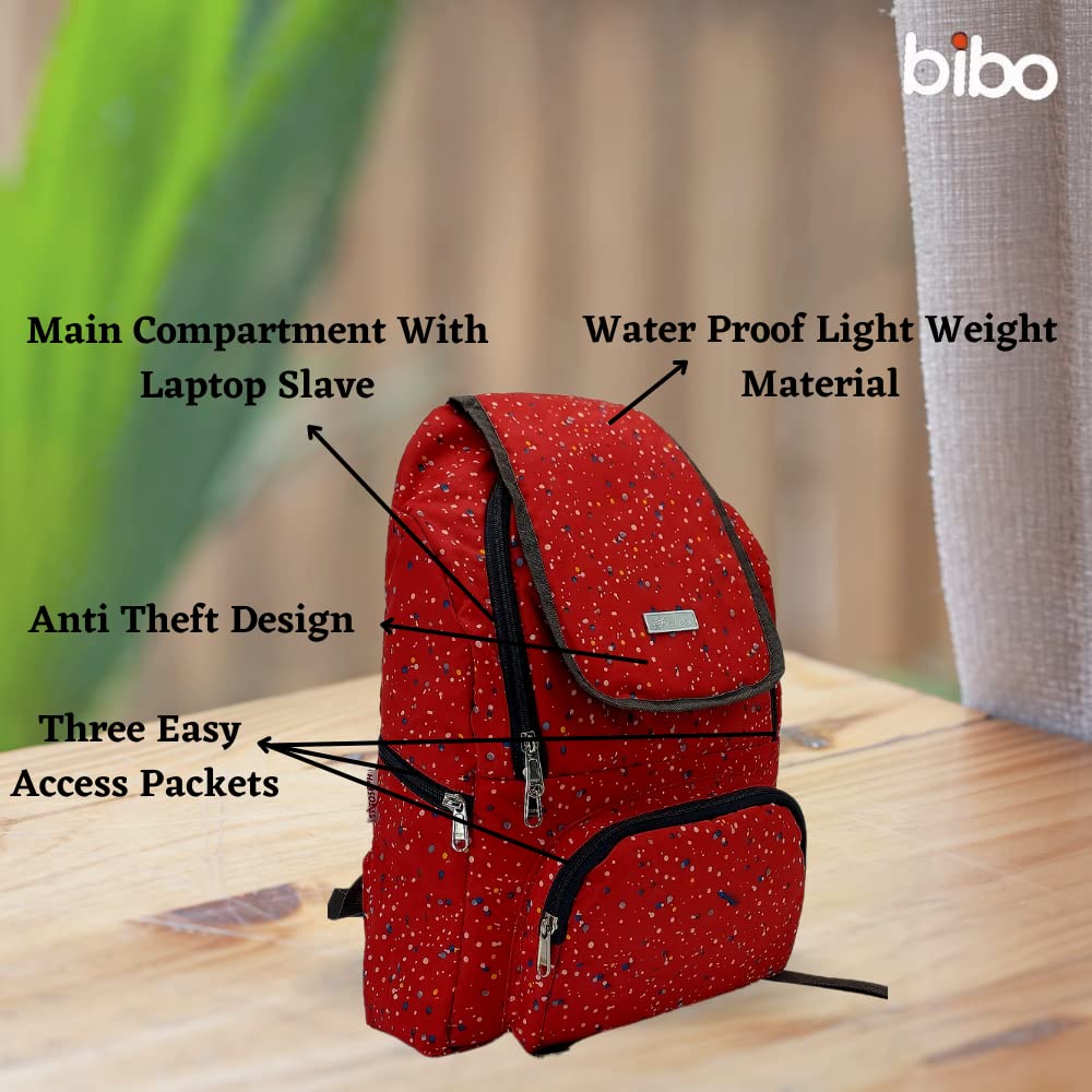 Waterproof Lightweight Stylish Red Women's Backpack - Fashionable School Bag for College Students & Working Professionals | Perfect for Daily Commute, Travel & Outdoor Activities