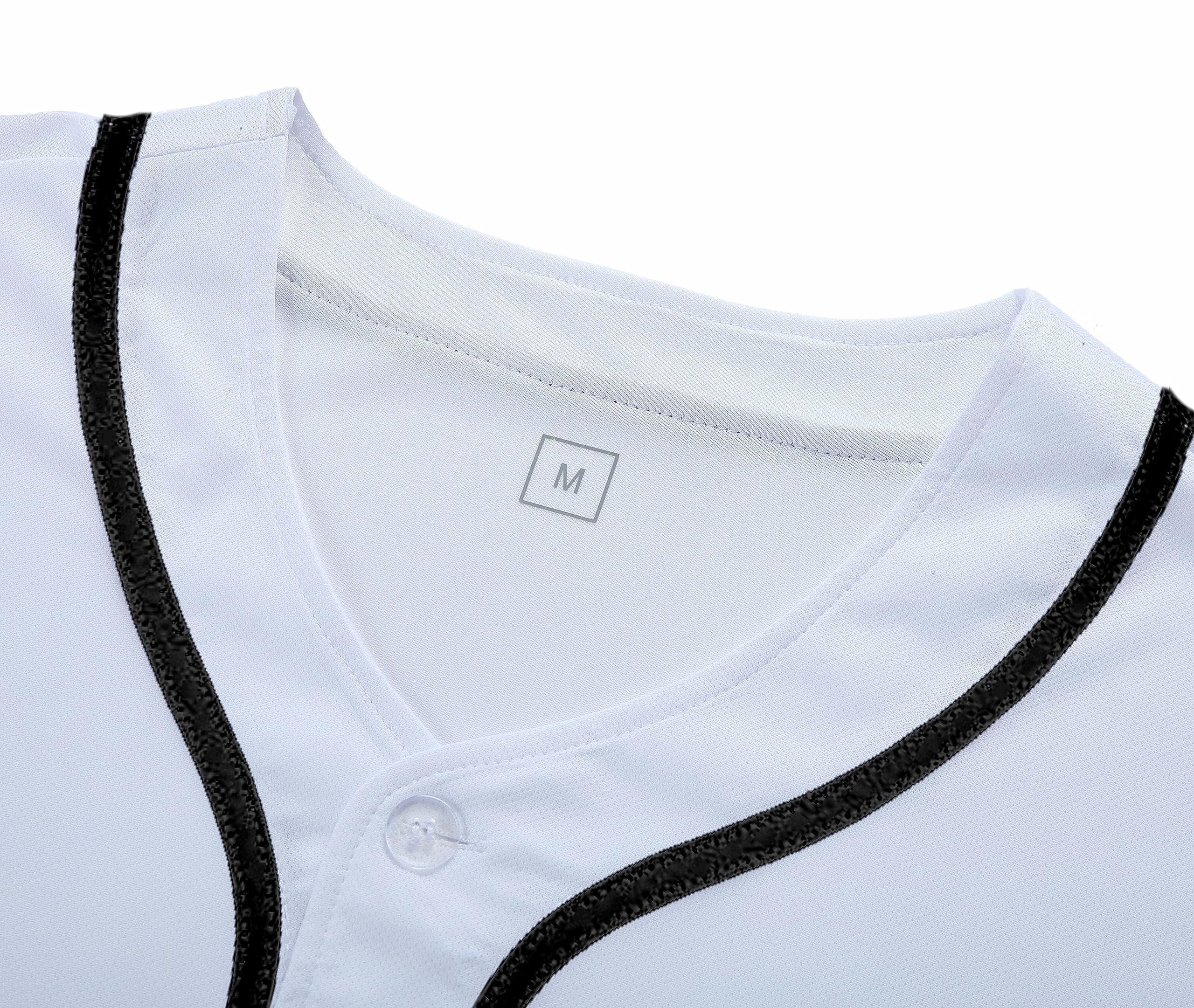 Women's Baseball Jersey - Blank Button Down Softball Shirt, Hip Hop Hipster Short Sleeve Sports Uniform for Casual Wear & Team Events