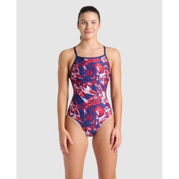 Sexy W Crackle One Piece Swimsuit with Light Drop Back - Perfect for Beach Vacations, Pool Parties & Summer Getaways