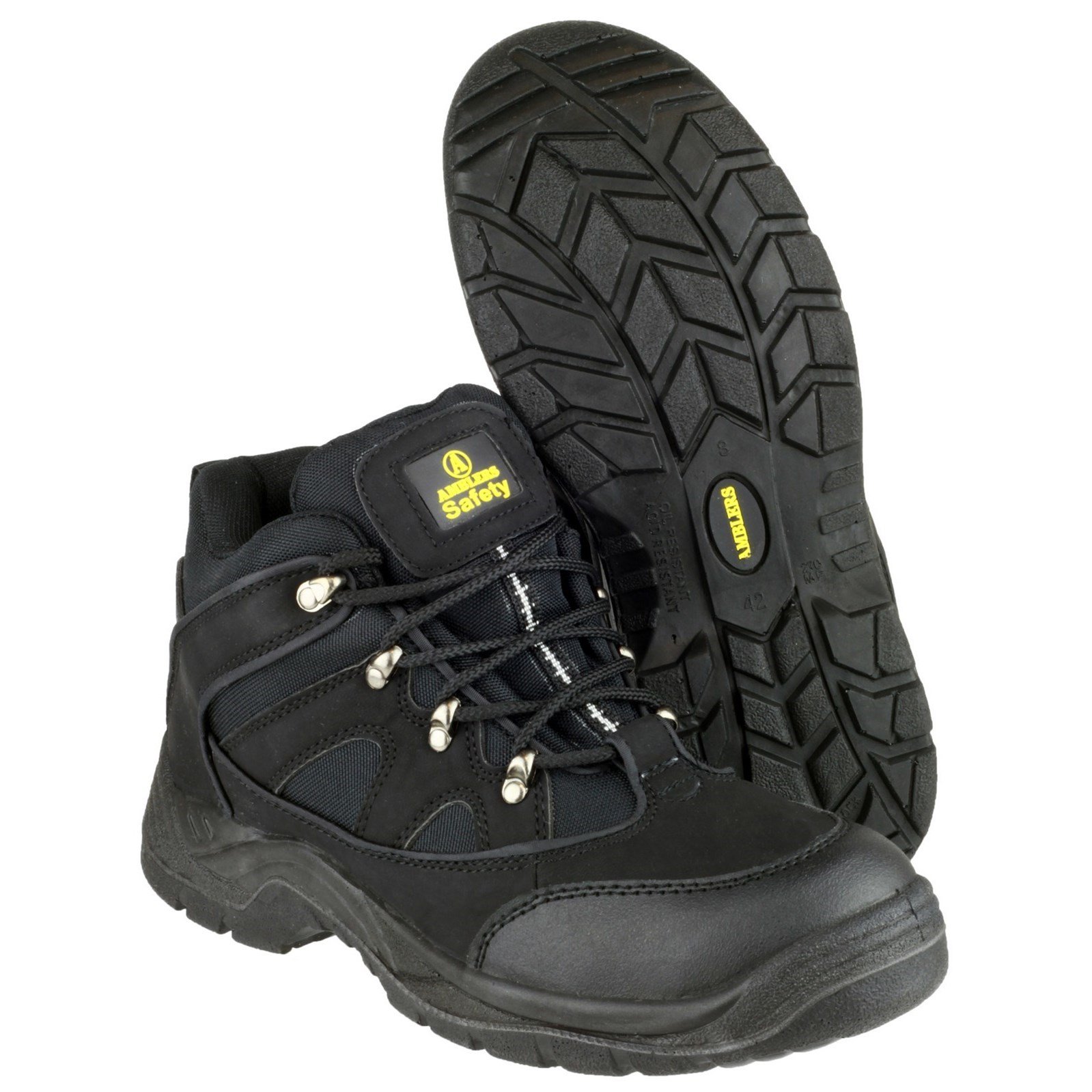 Men's FS151 Vegan-Friendly Safety Boots - Black, UK 13 (EU 48) - Slip-Resistant Work Shoes for Construction & Warehouse Safety
