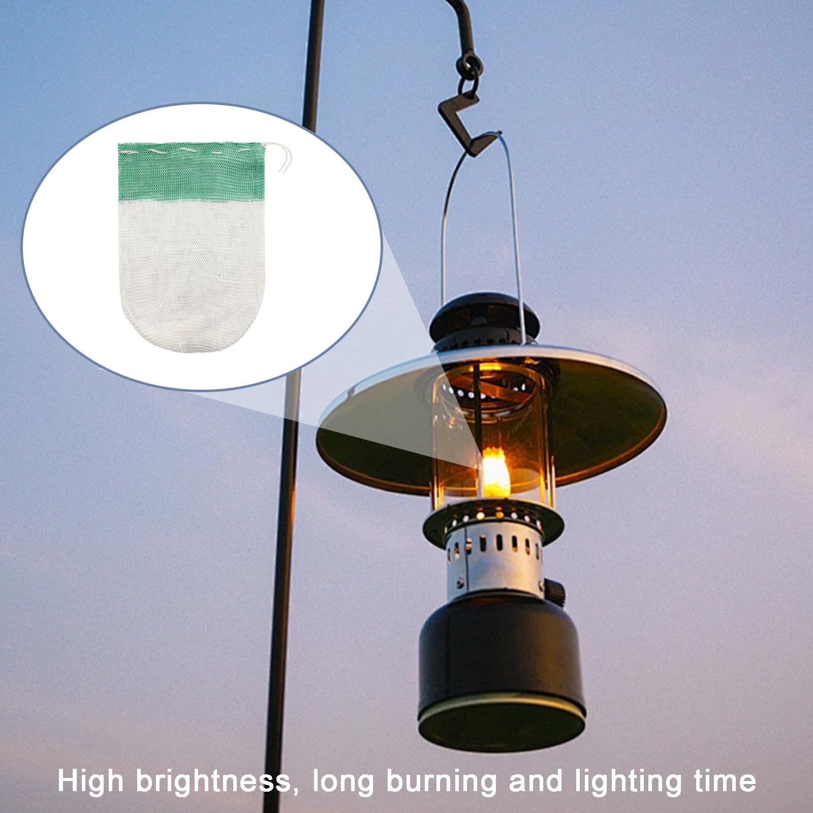 10 Pcs U-Shape Lantern Mantles with Replacement Glass Globes - Standard Cylindrical Lamp Shade for Gas, Kerosene & Propane Lamps - Perfect for Outdoor Camping, Hiking and Emergency Lighting