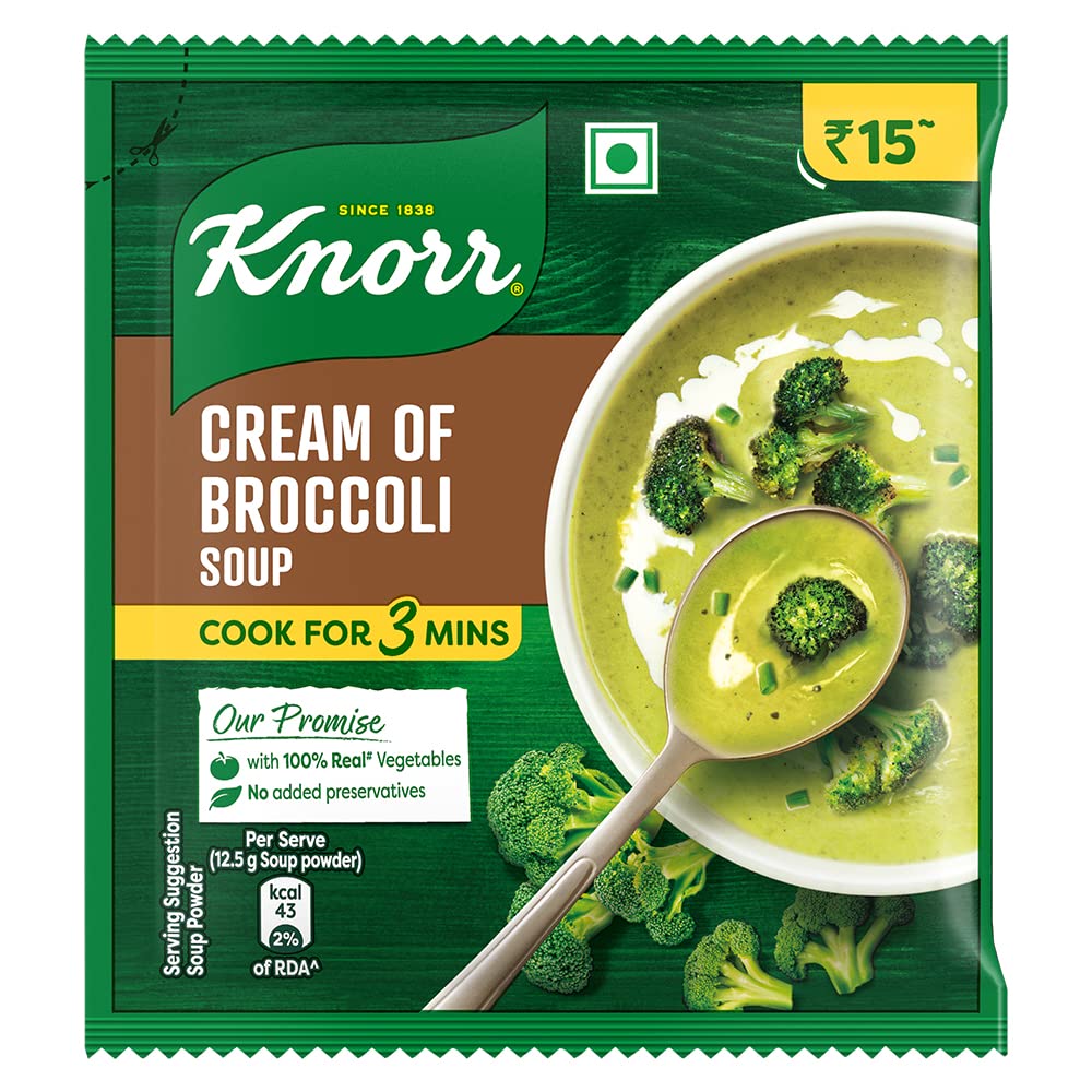 Knorr Cream of Broccoli Soup Mix 12.5g | Instant Cup Soup for Quick Meals, Office Lunches & Camping Trips