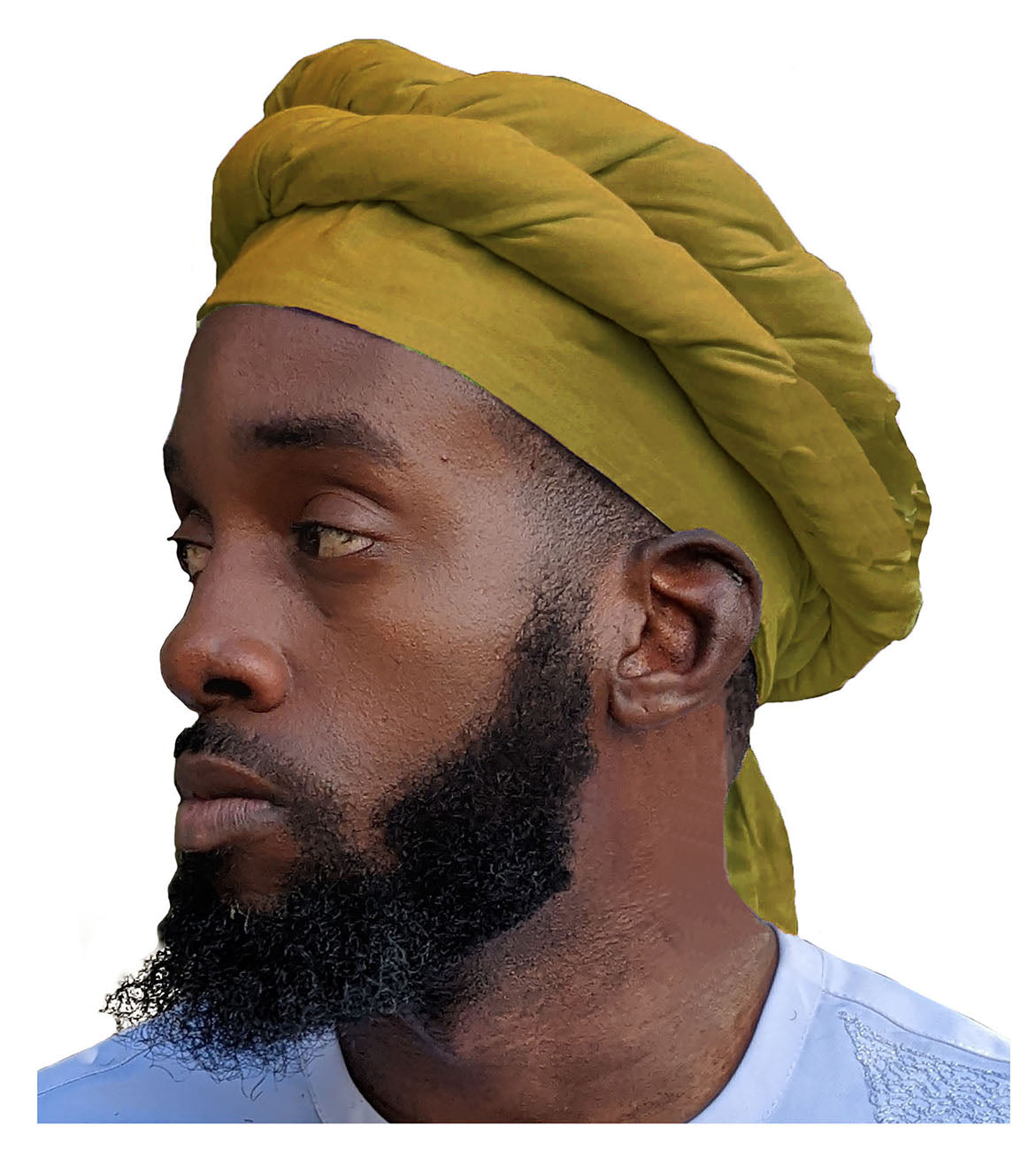 Gold African Pre-Tied Turban for Men – Stylish Headwrap for Cultural & Fashion Events – DPHDM301PT | Perfect for Weddings, Parties, and Everyday Wear