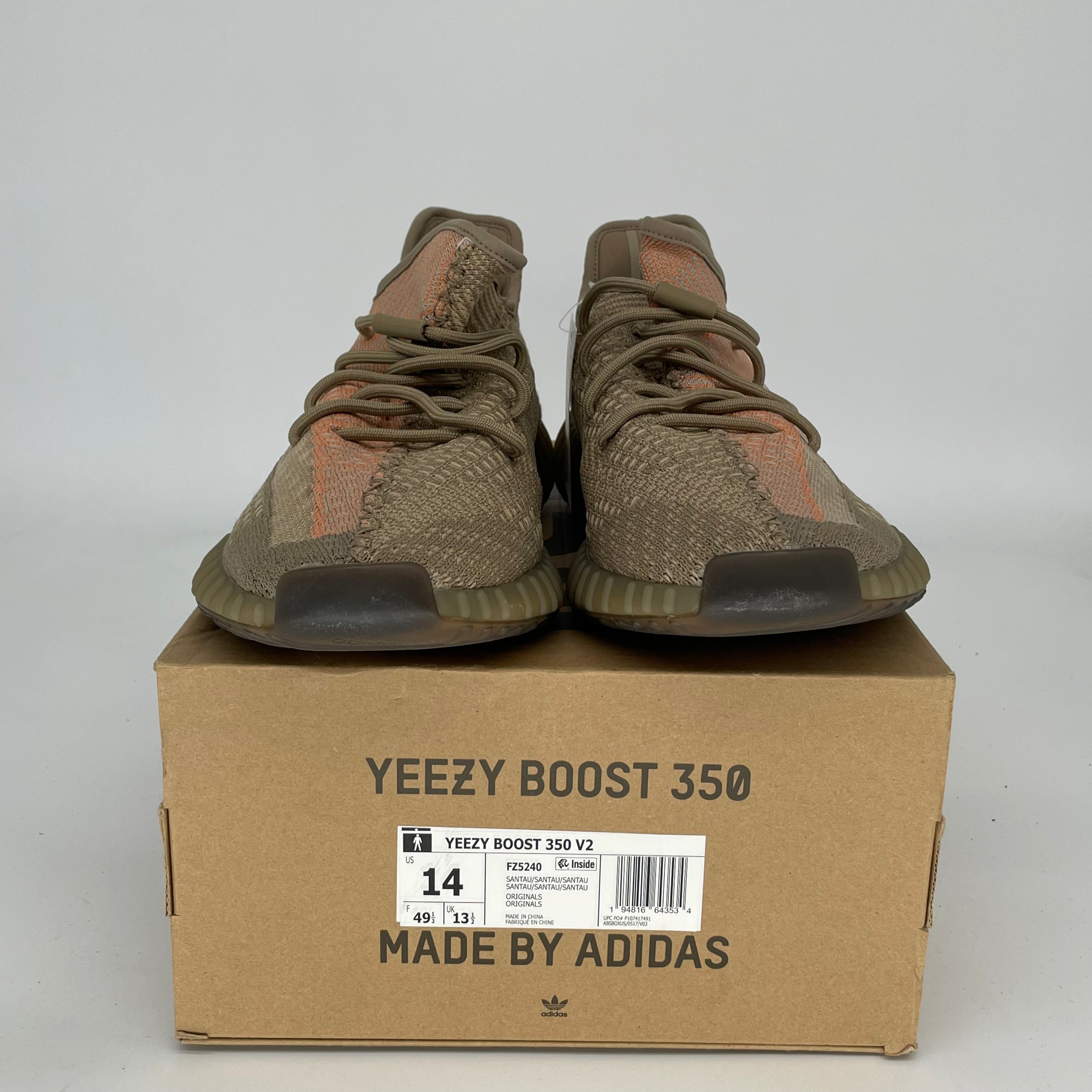 Adidas Yeezy Boost 350 V2 Sand Taupe Men's Sneakers - Size 14 (FZ5240) | Comfortable Running Shoes for Gym, Casual Wear & Street Fashion