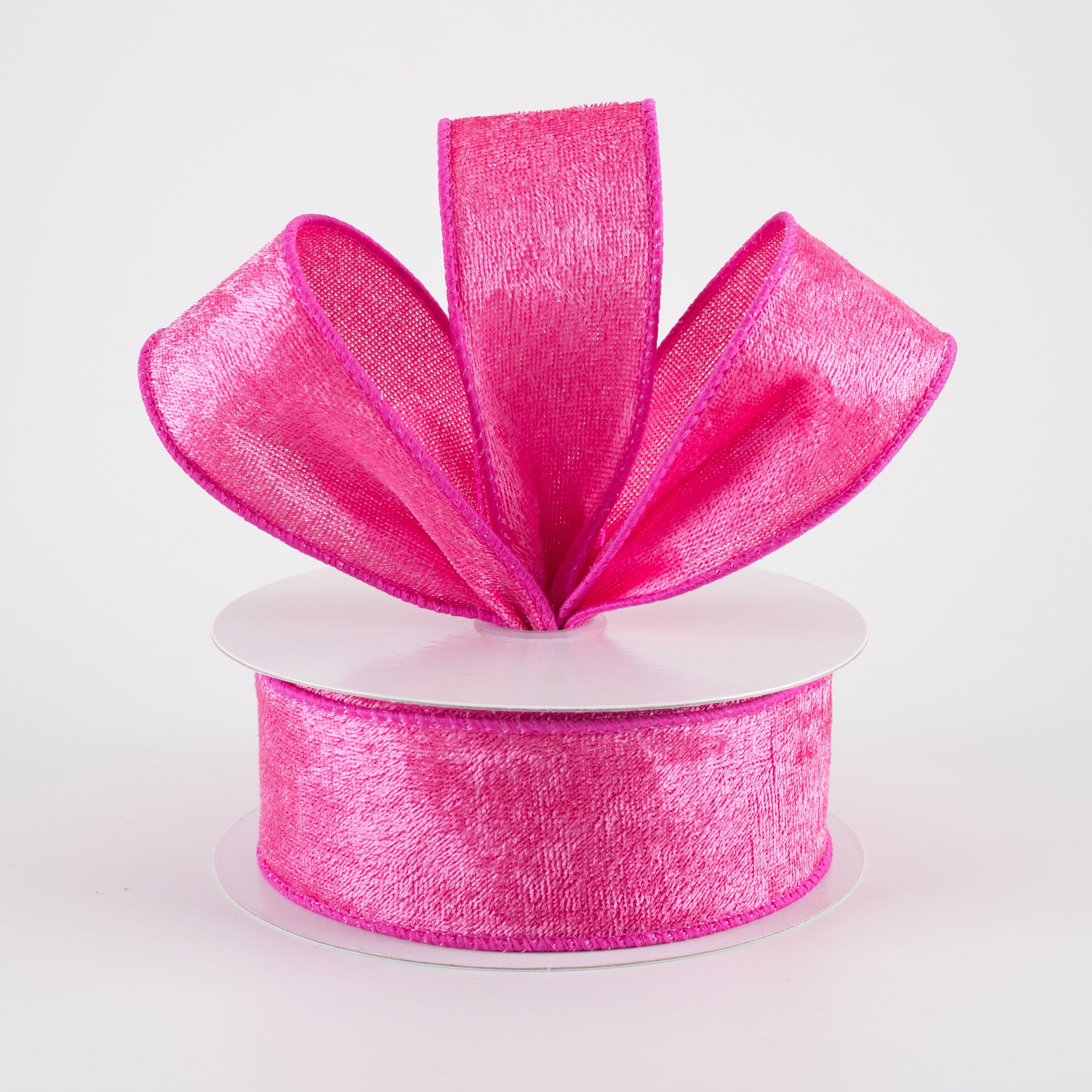 1.5 Inch Lush Velvet Ribbon Fuchsia Hot Pink - 10 Yards Bulk Spool for Gift Wrapping, Hair Bows, DIY Crafts, Wedding Decorations