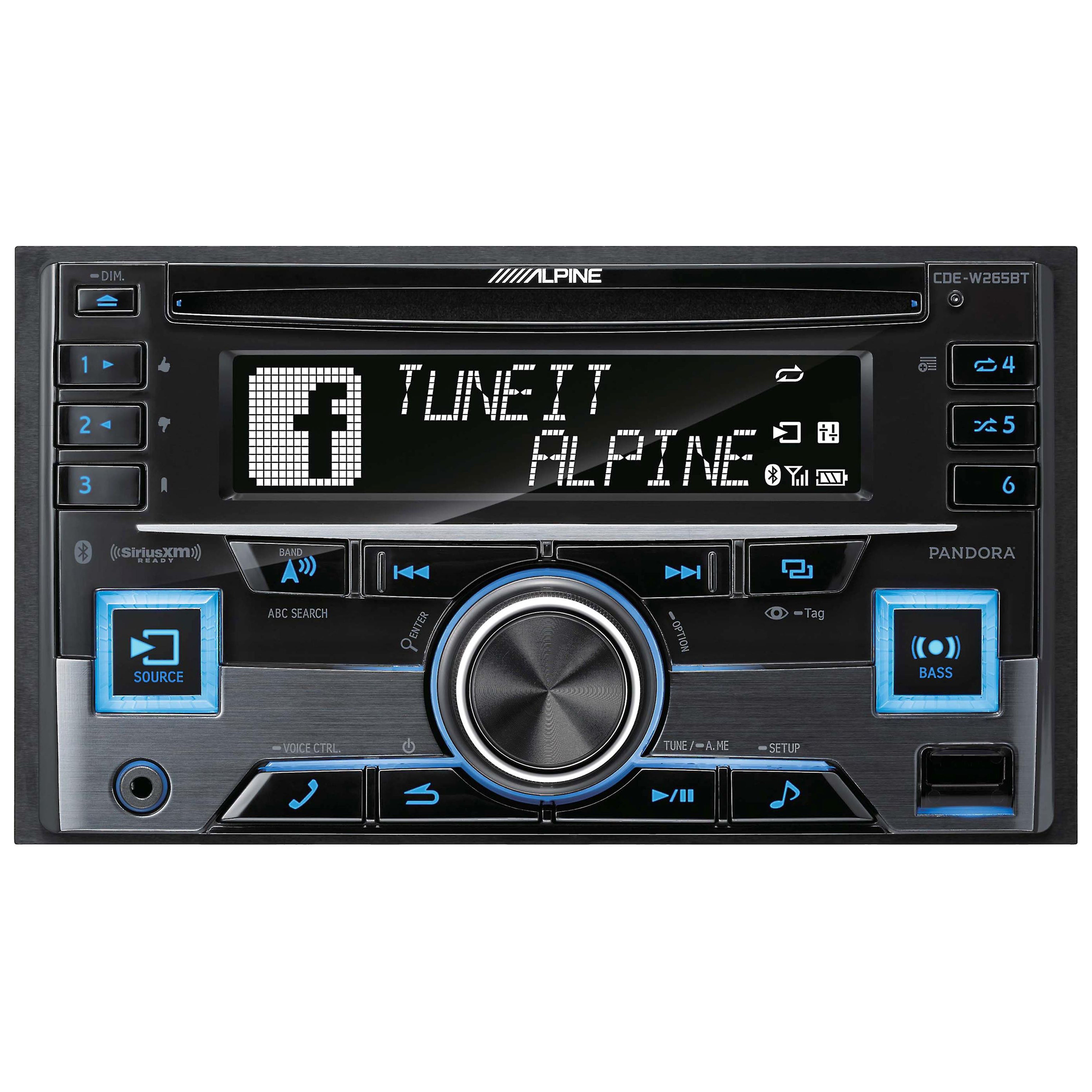 Alpine CDE W265BT Double DIN Bluetooth Car Stereo with USB & Aux Input - In-Dash Receiver for Hands-Free Calling & Music Streaming in Cars, Trucks & SUVs
