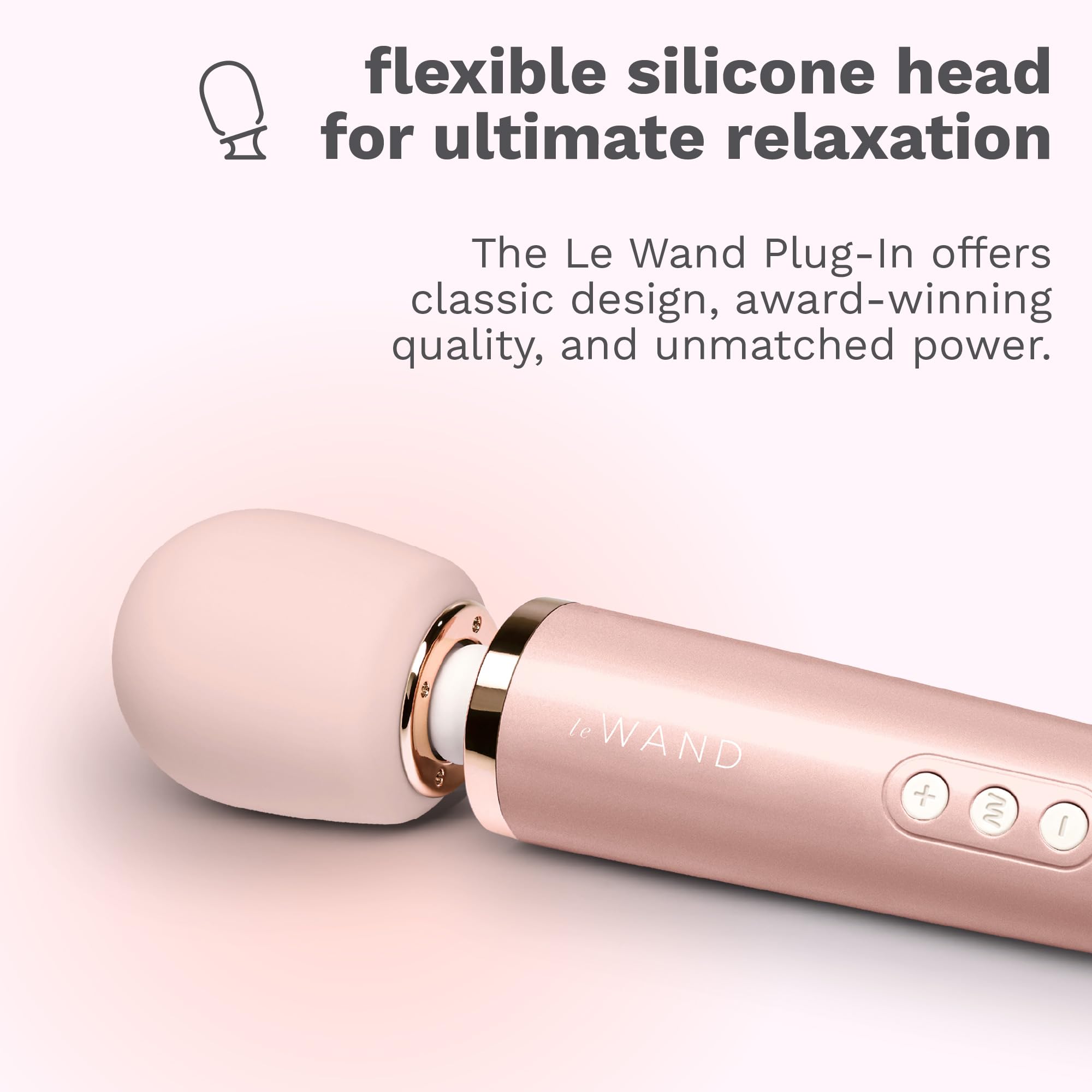 Le Wand Plug-In Rose Gold 33.5cm - Premium Rechargeable Personal Massager for Relaxation & Intimate Wellness | Perfect for Home Spa, Self-Care & Couples Use