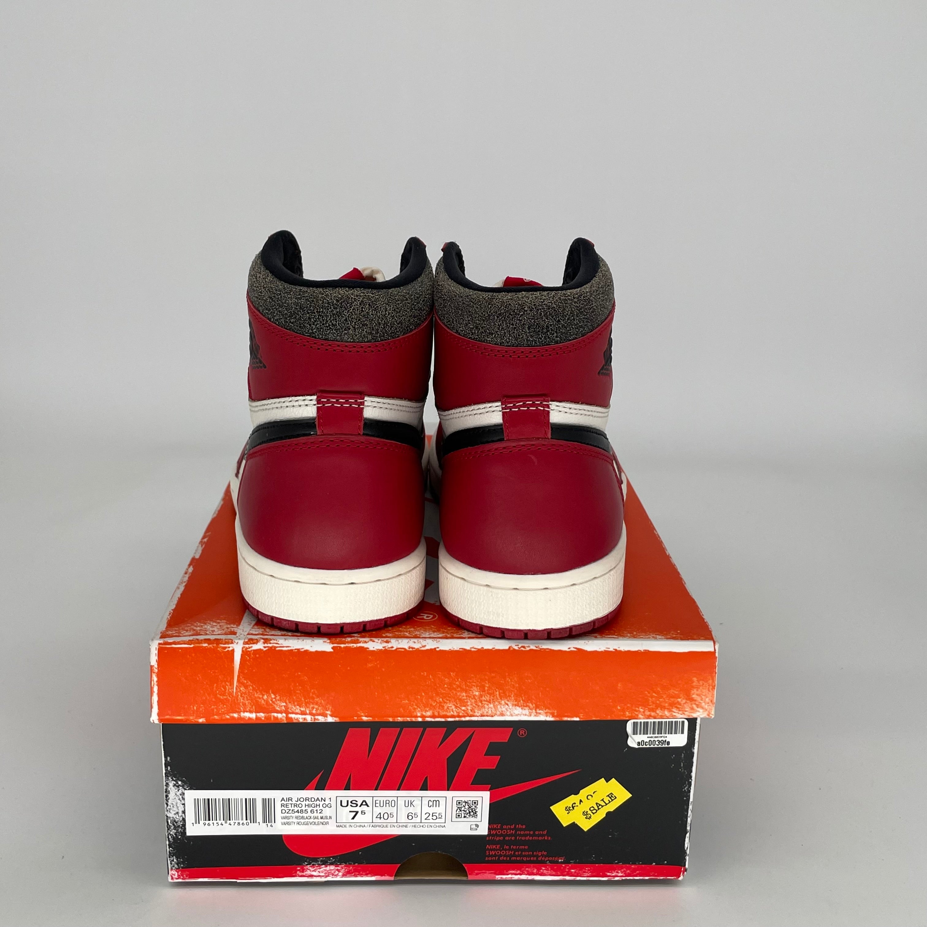 Air Jordan 1 Lost and Found Sneakers - Size 7.5 Men's (DZ5485-612) | Retro Basketball Shoes for Casual Wear & Street Style
