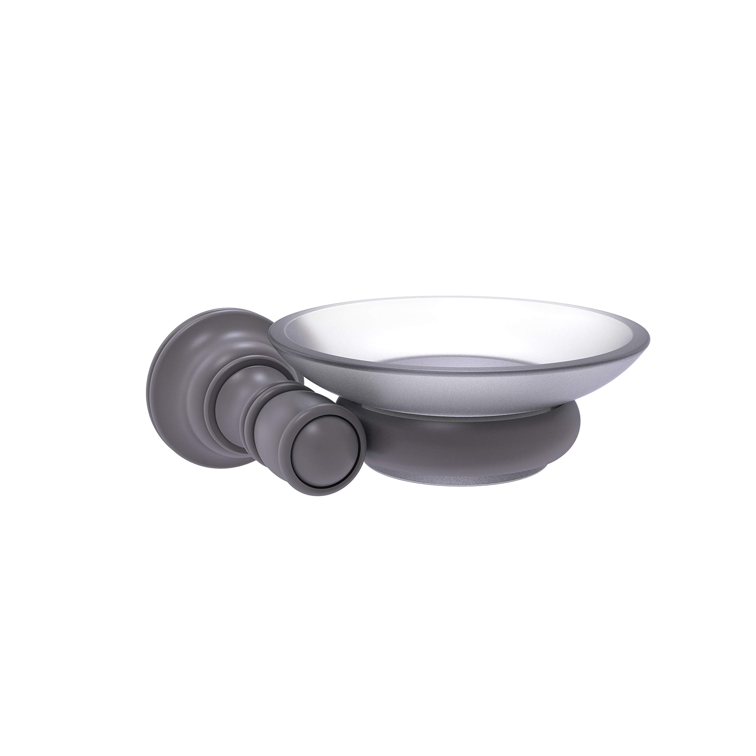 Allied Brass CL-62 Carolina Collection Wall Mounted Soap Dish in Matte Gray - Bathroom Organizer for Shower, Sink, and Vanity Countertop