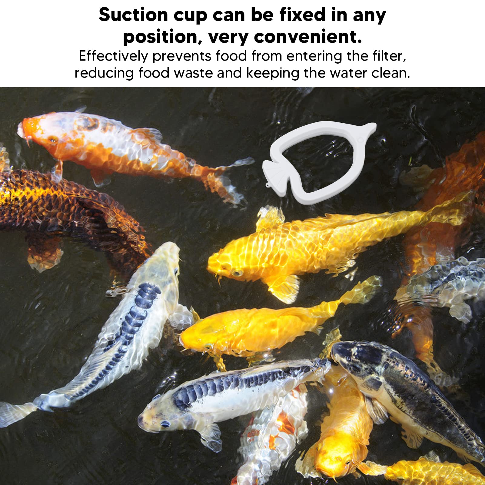 2Pcs Fish Food Feeding Rings - Detachable Floating Fish Shape Design with Suction Cup for Flakes & Floating Fish Food | Perfect for Aquariums, Fish Tanks & Pond Feeding