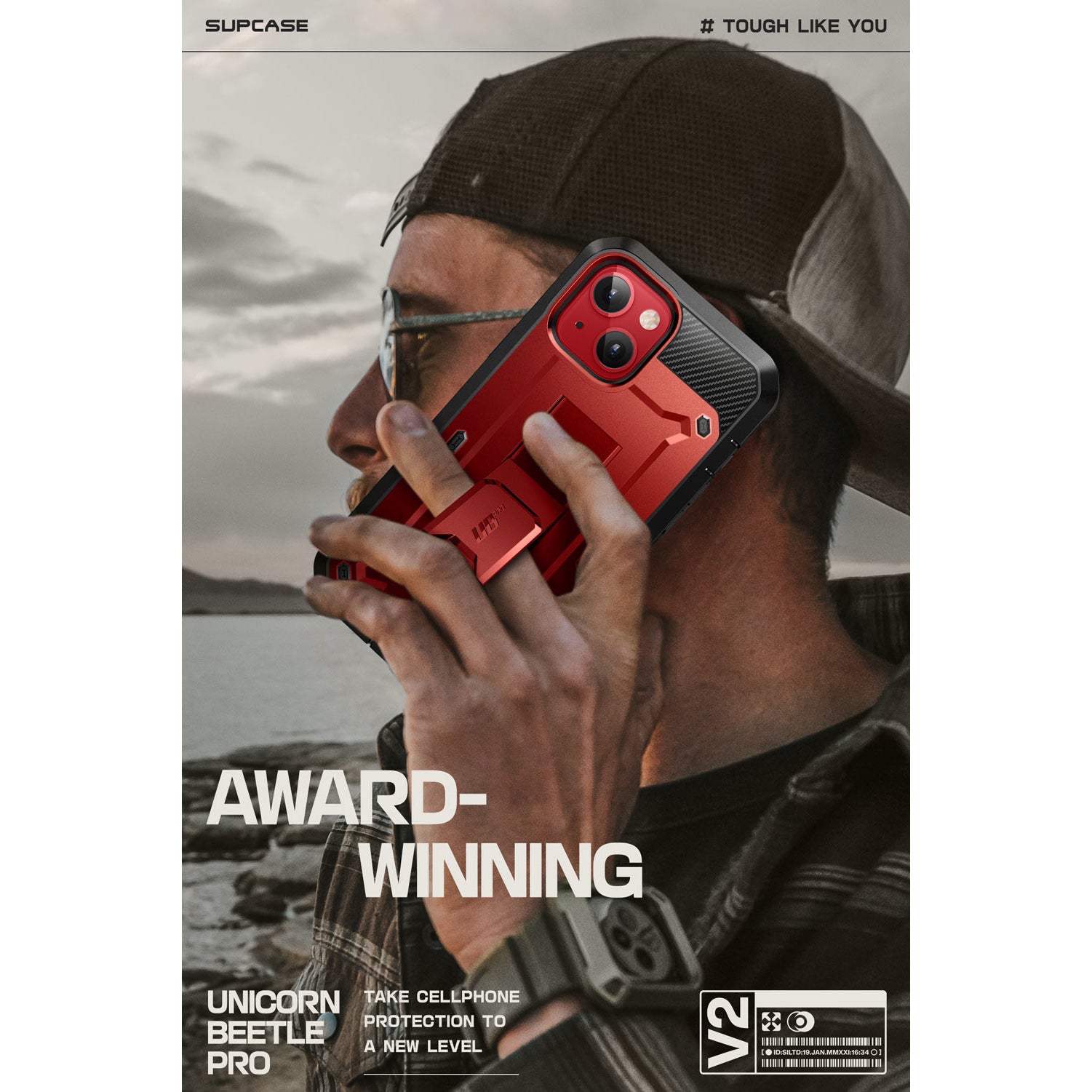 iPhone 15 6.1 Inch Unicorn Beetle PRO Heavy Duty Rugged Case - Shockproof & Drop Protection - Metallic Red - Perfect for Outdoor Adventures & Extreme Sports