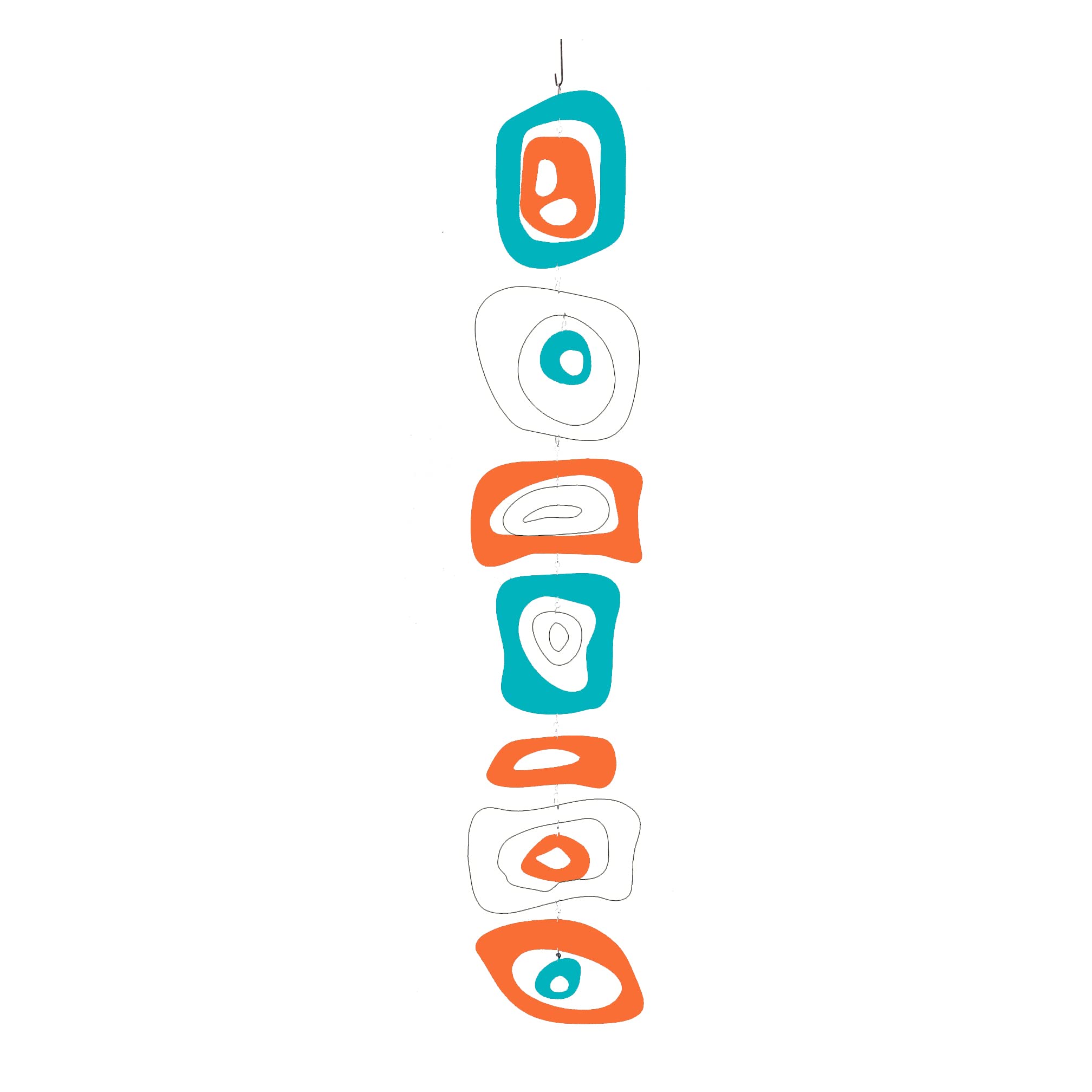 Palm Springs Retro-A-GoGo Hanging Art Mobile 9”x48” - Mid Century Modern Home Decor - Unique Gift for Home & Office - Perfect for Living Rooms, Bedrooms & Workspaces