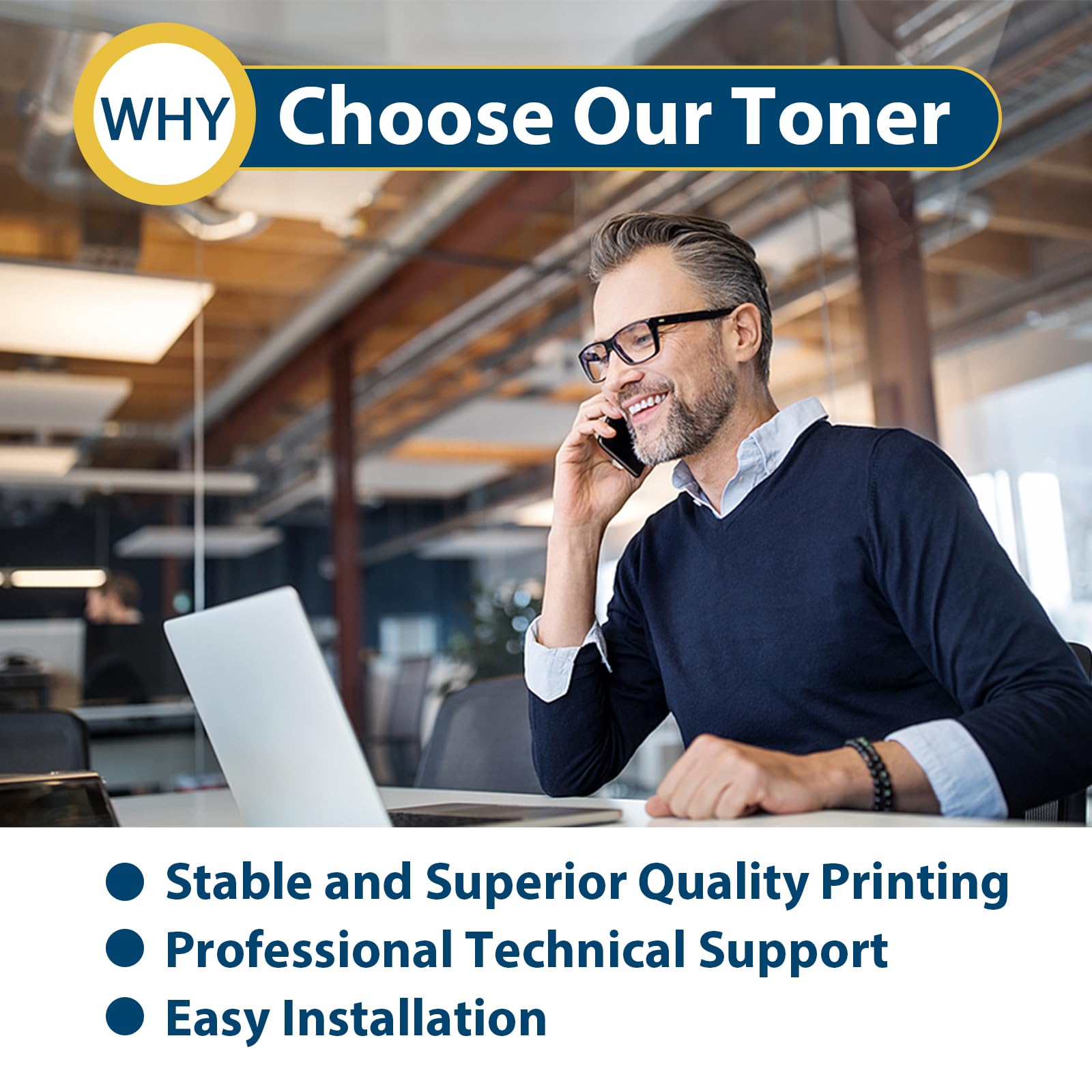 High-Quality TK-5442 Toner Cartridge 4-Pack (Black/Cyan/Magenta/Yellow) - Compatible with Kyocera ECOSYS MA2100cwfx & PA2100cwx Laser Printers - Perfect for Office Printing, School Projects & Home Office Use