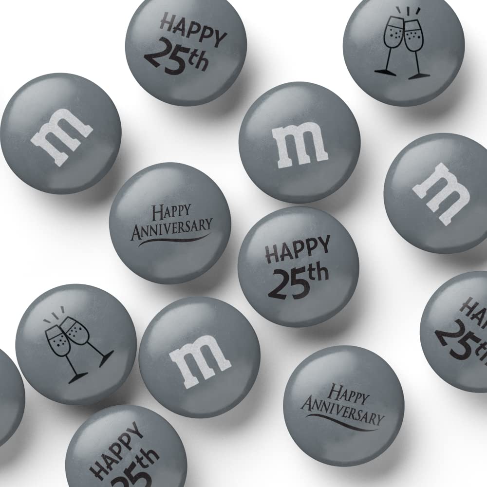 M&M'S 25th Anniversary Milk Chocolate Candy Bulk 5lbs - Perfect for Silver Anniversary Parties, DIY Favors & Celebrations | Great for Gifts, Events & Dessert Tables