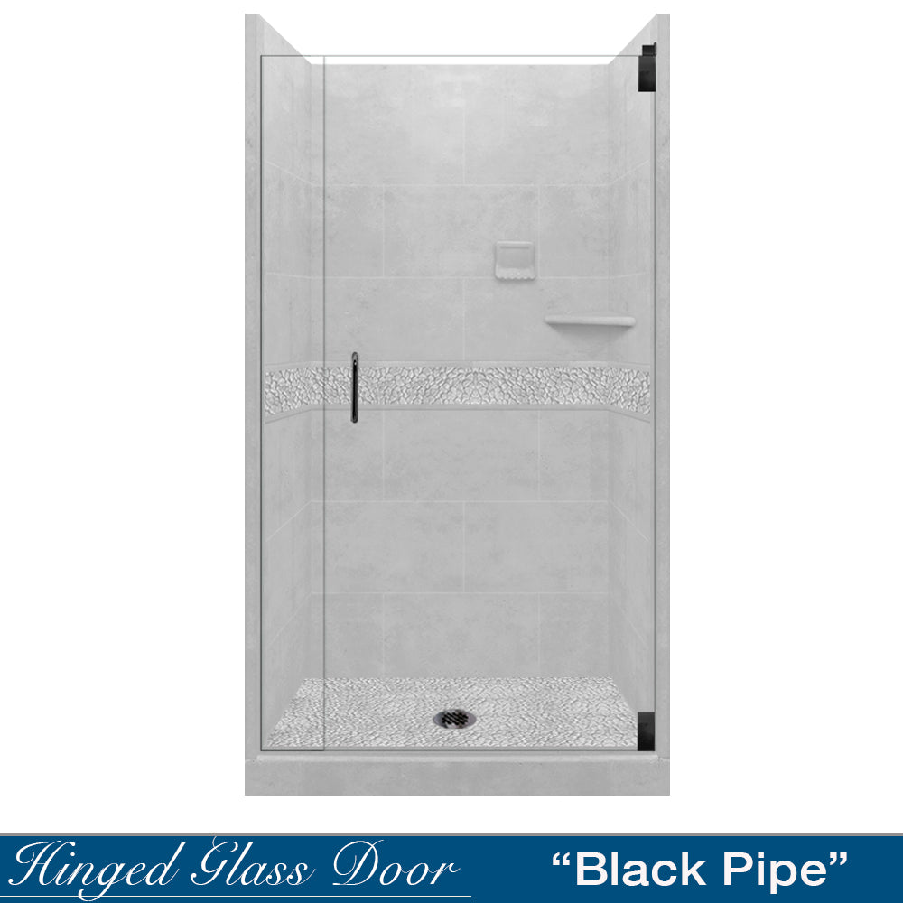 Pebble Portland Cement Small Alcove Shower Enclosure Kit – Waterproof & Durable Bathroom Shower Solution for Home Renovation & Modern Bathroom Design