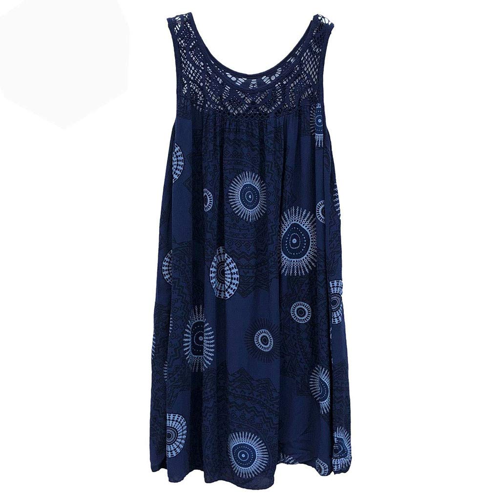 LISTHA Boho Tank Dress for Women - Plus Size Lace Sleeveless Summer Mini Dress | Flowy Loose Fit for Beach, Vacation & Casual Outings