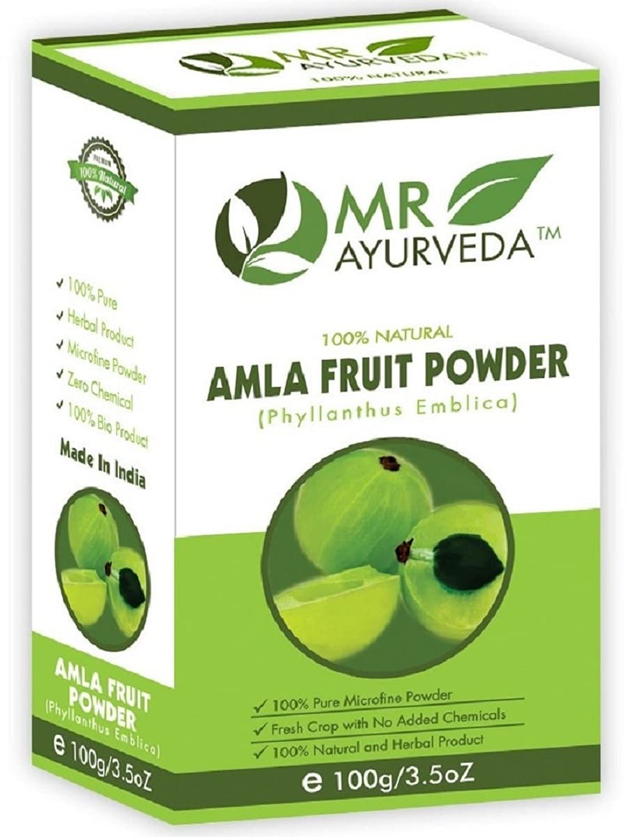 Organic Amla Powder 100g - 100% Pure Indian Gooseberry Powder for Hair Growth, Skin Care & Face Masks | Natural Ayurvedic Supplement for Healthy Hair & Glowing Skin | Vegan, Chemical-Free, No Additives | Perfect for DIY Beauty Treatments & Herbal Remedies