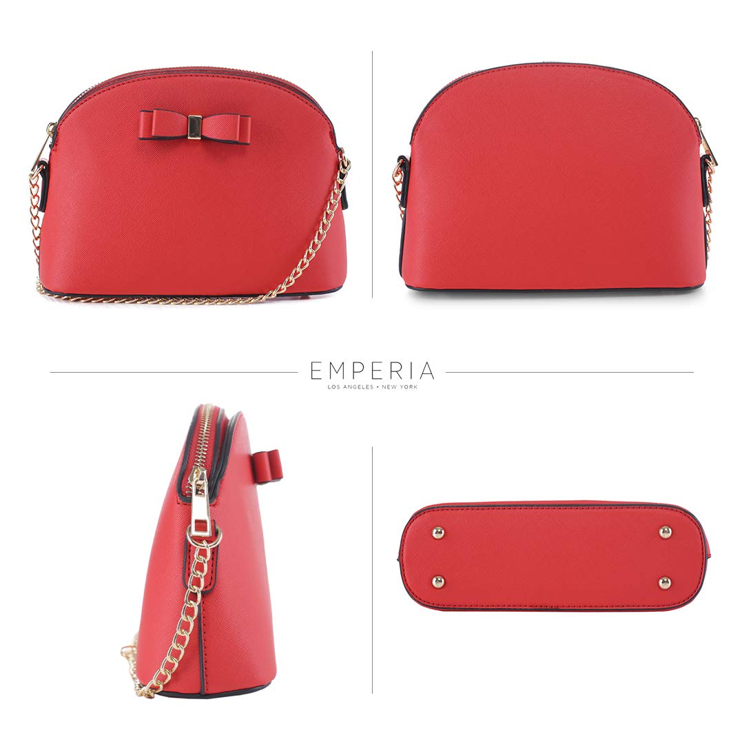 Emperia Small Faux Leather Crossbody Bag for Women - Stylish Dome Shoulder Purse for Daily Use