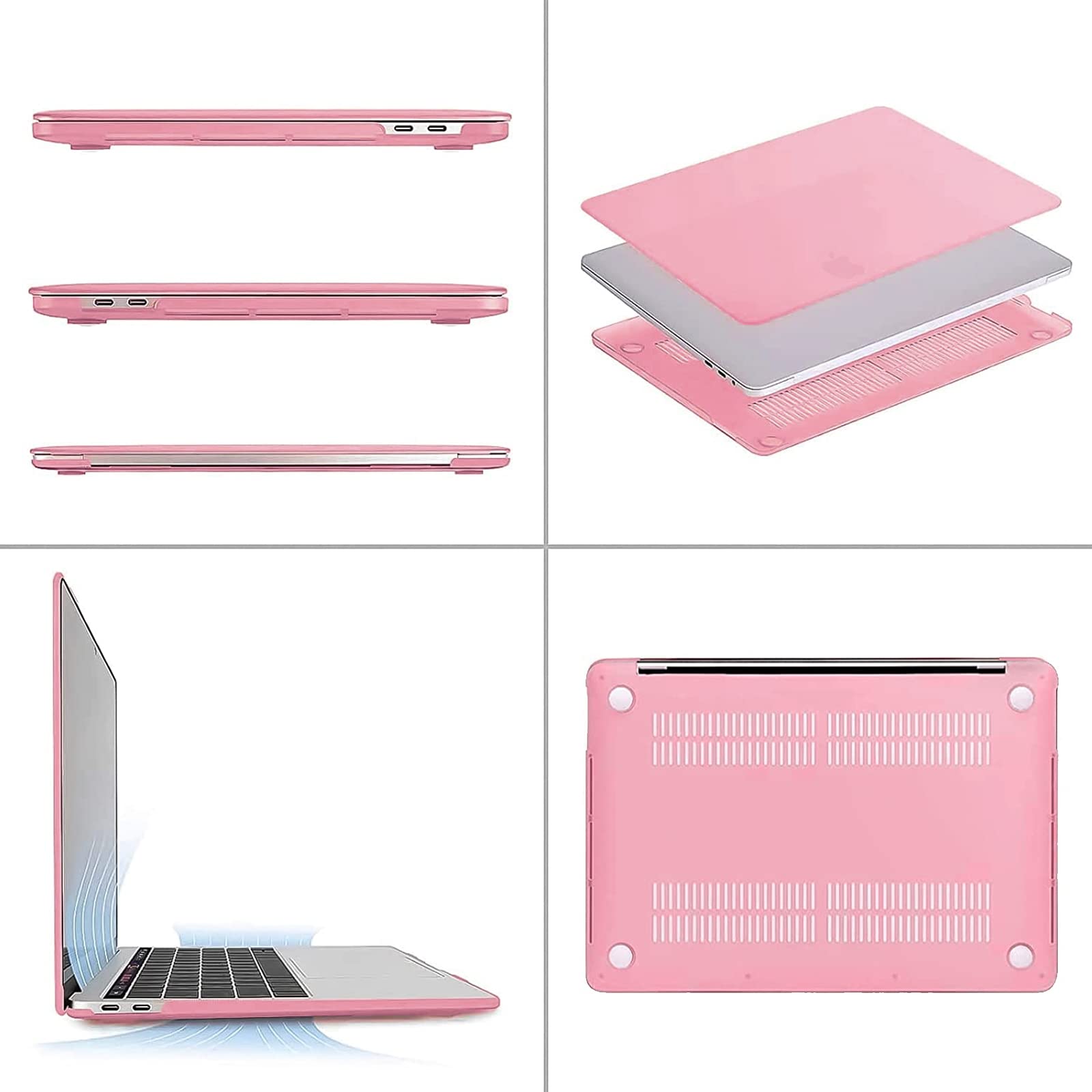 MOSISO Hard Plastic Case & Keyboard Skin & Webcam Cover for MacBook Pro 13 inch (M2 2025, 2024, 2023-2016 Models A2338 M1 A2251 A2289 A2159 A1989 A1708 A1706) - Pink | Slim Protective Shell for 13.3
