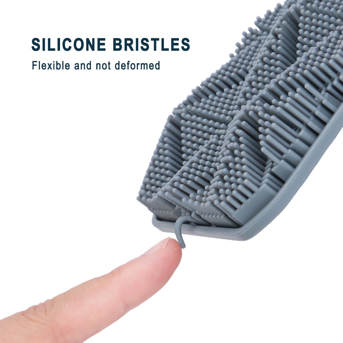 Exfoliating Silicone Body Scrubber Shower Brush with Non-Slip Strap - Deep Cleansing & Massage for Smooth Skin - Perfect for Shower, Bath & Spa (Black)