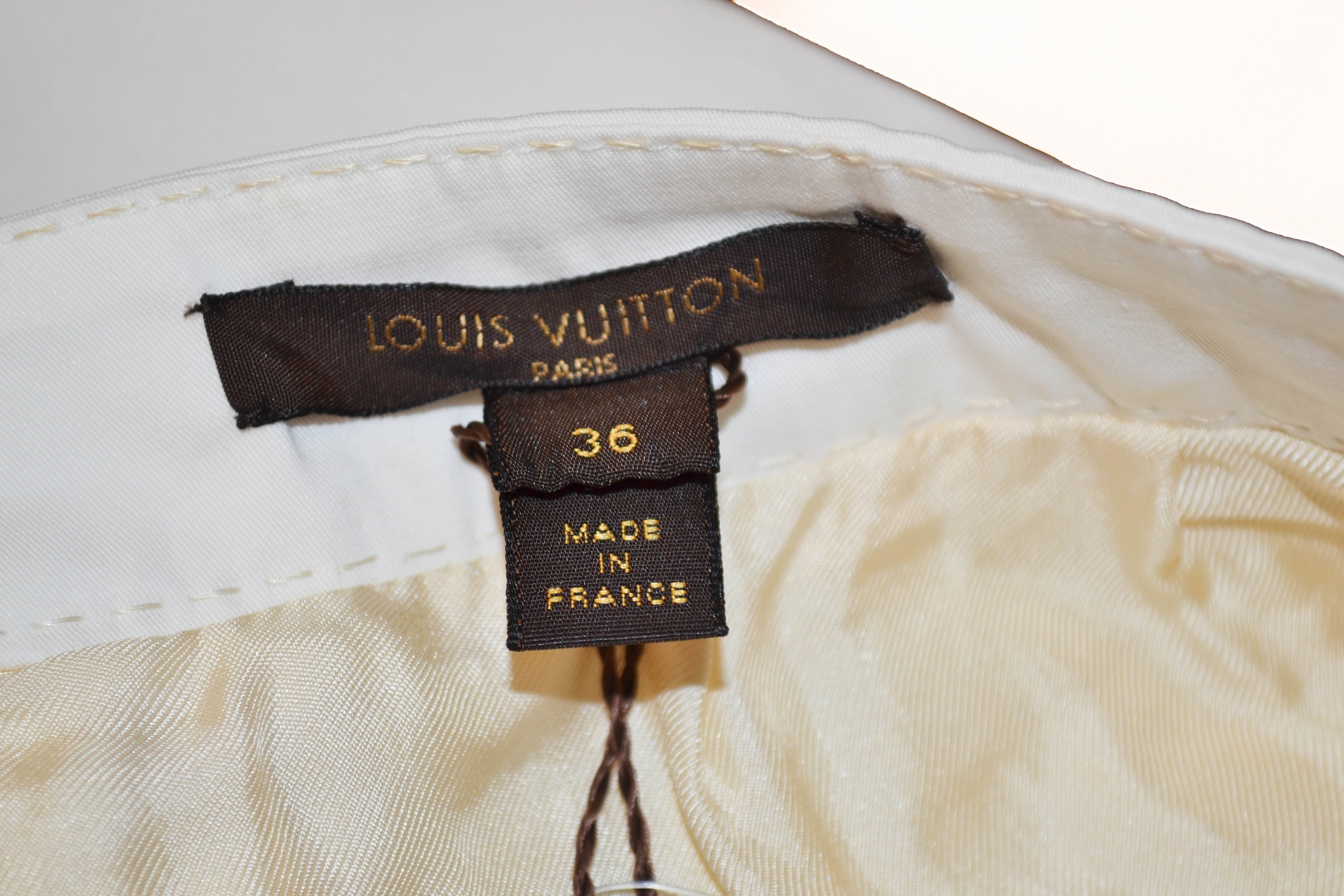 Authentic Louis Vuitton Women's White Skirt Size 36 - Luxury Designer A-Line Skirt for Women, Perfect for Parties, Weddings & Office Wear