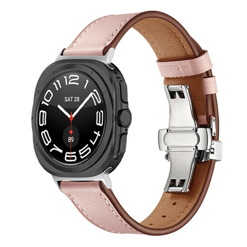Premium Genuine Leather Bands for Samsung Galaxy Watch Ultra - Stylish, Durable & Comfortable Replacement Straps for Work, Gym & Everyday Wear