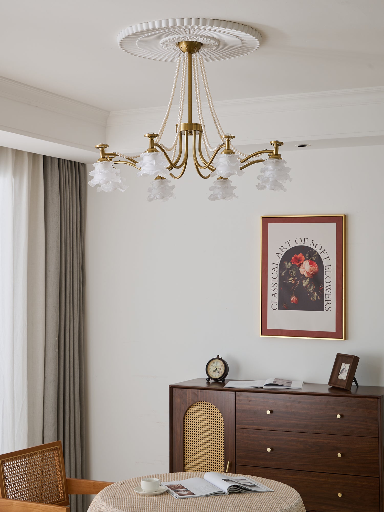 Amaris Rose Chandelier - Elegant Crystal Ceiling Light Fixture for Dining Room, Living Room & Bedroom | Perfect for Home Decor, Wedding & Romantic Ambiance