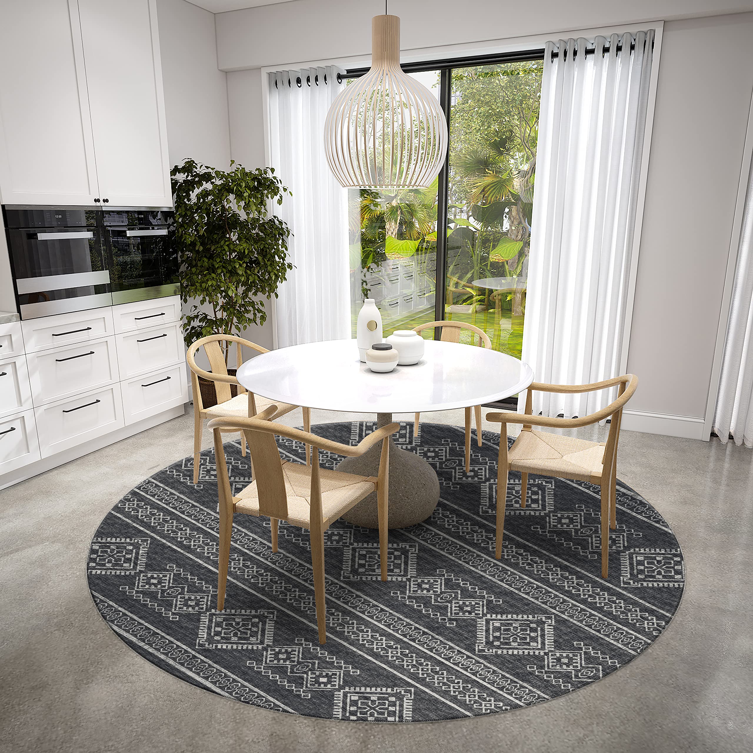 Addison Rugs Yuma AYU44 Gray 8' x 8' Square Area Rug - Soft Modern Floor Carpet for Living Room, Bedroom & Office Decor