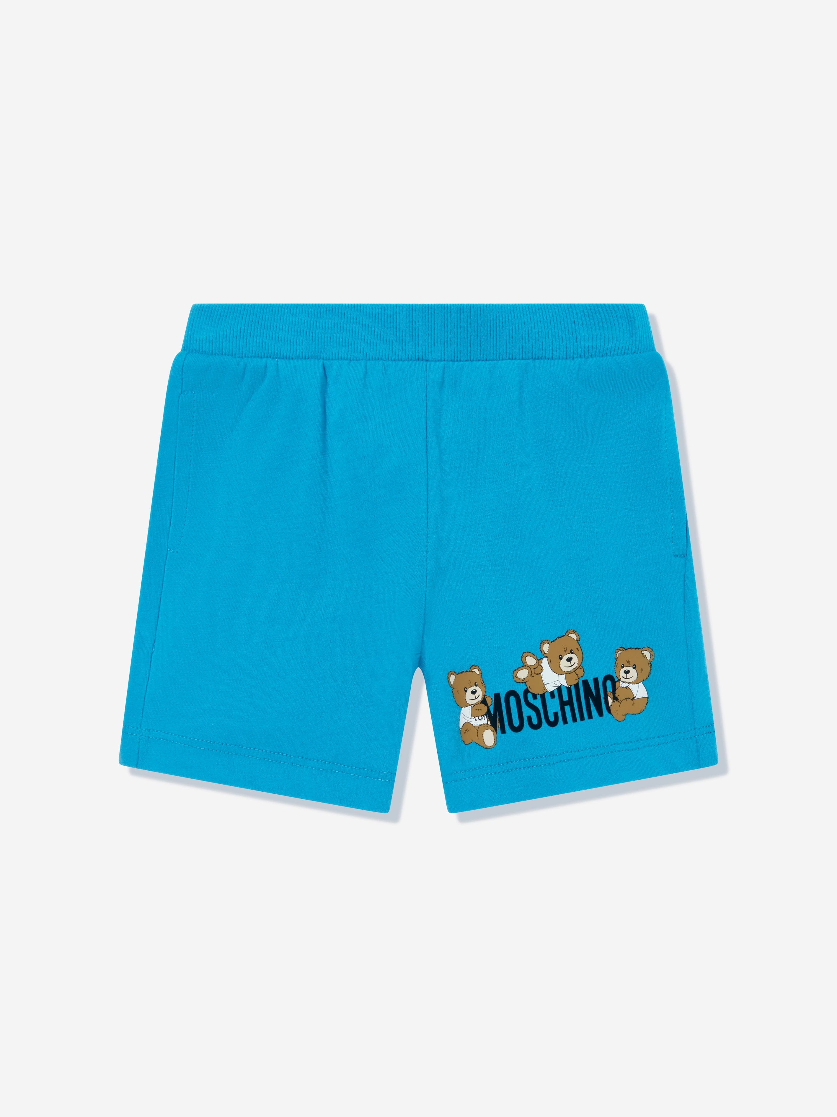 Adorable Baby Teddy Bear Logo Short Sleeve Set - Soft Blue Cotton Outfit for Infants & Toddlers | Perfect for Playtime, Photo Shoots & Casual Wear