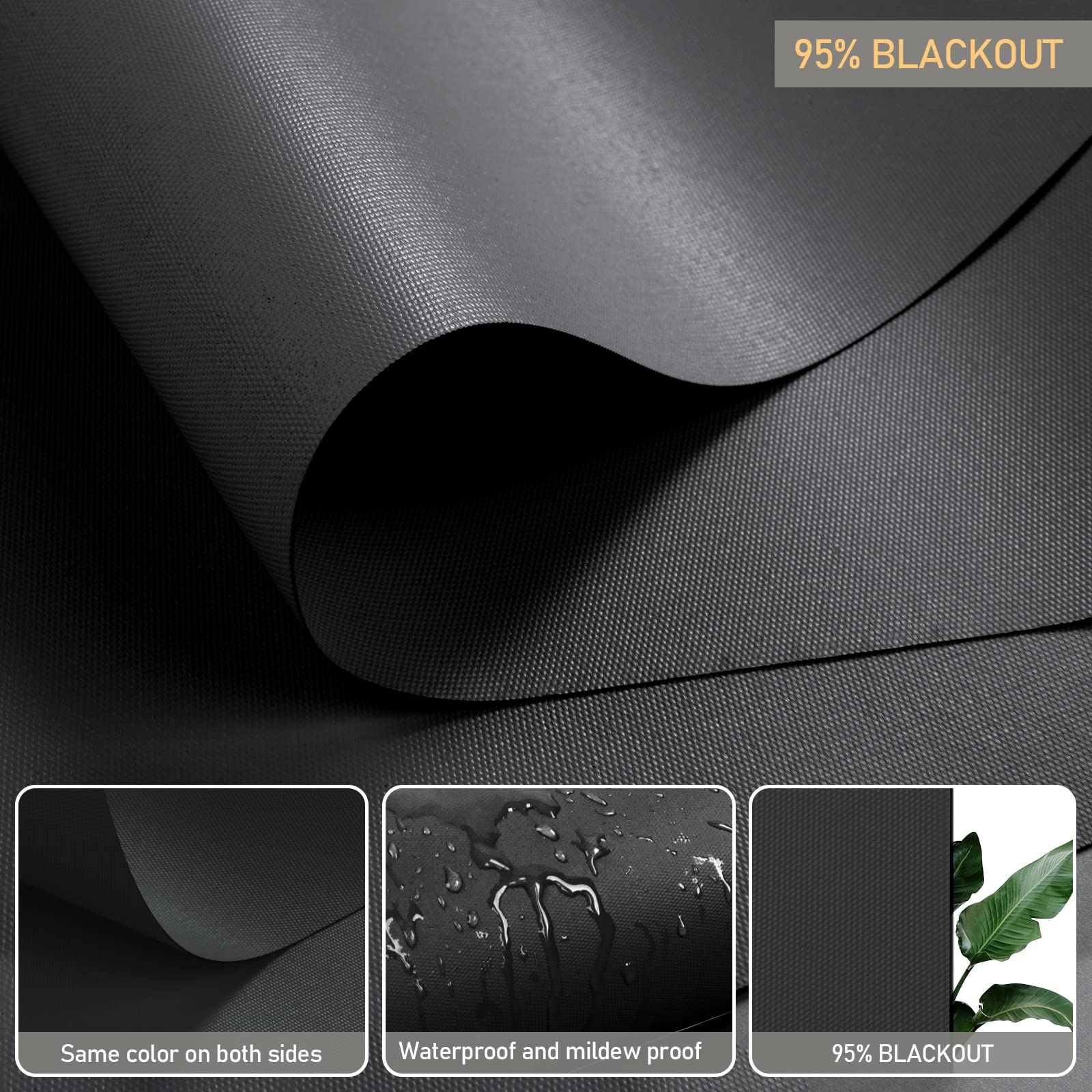 ACMEART Motorized Window Shades - Smart Electric Roller Blinds with Remote Control, Custom Width 21-98 Inches, USB Rechargeable, Blackout Black for Home & Office | Perfect for Bedrooms, Living Rooms & Workspaces