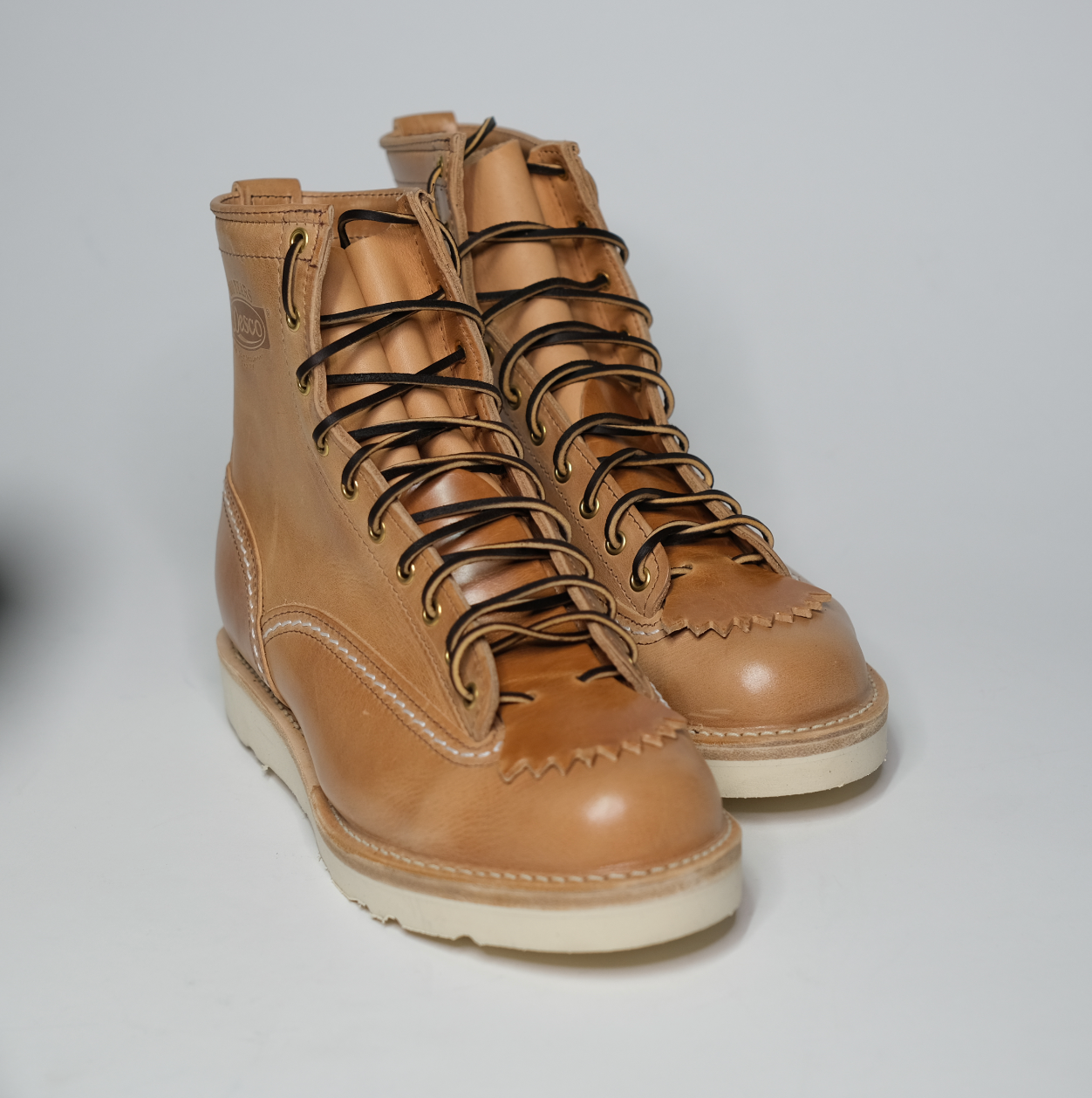 Wesco Boots X The Shop N.H Service Boot - Natural Veg Tanned Horsehide Leather Work Boots for Men - Durable & Stylish for Outdoor Work, Hiking & Casual Wear