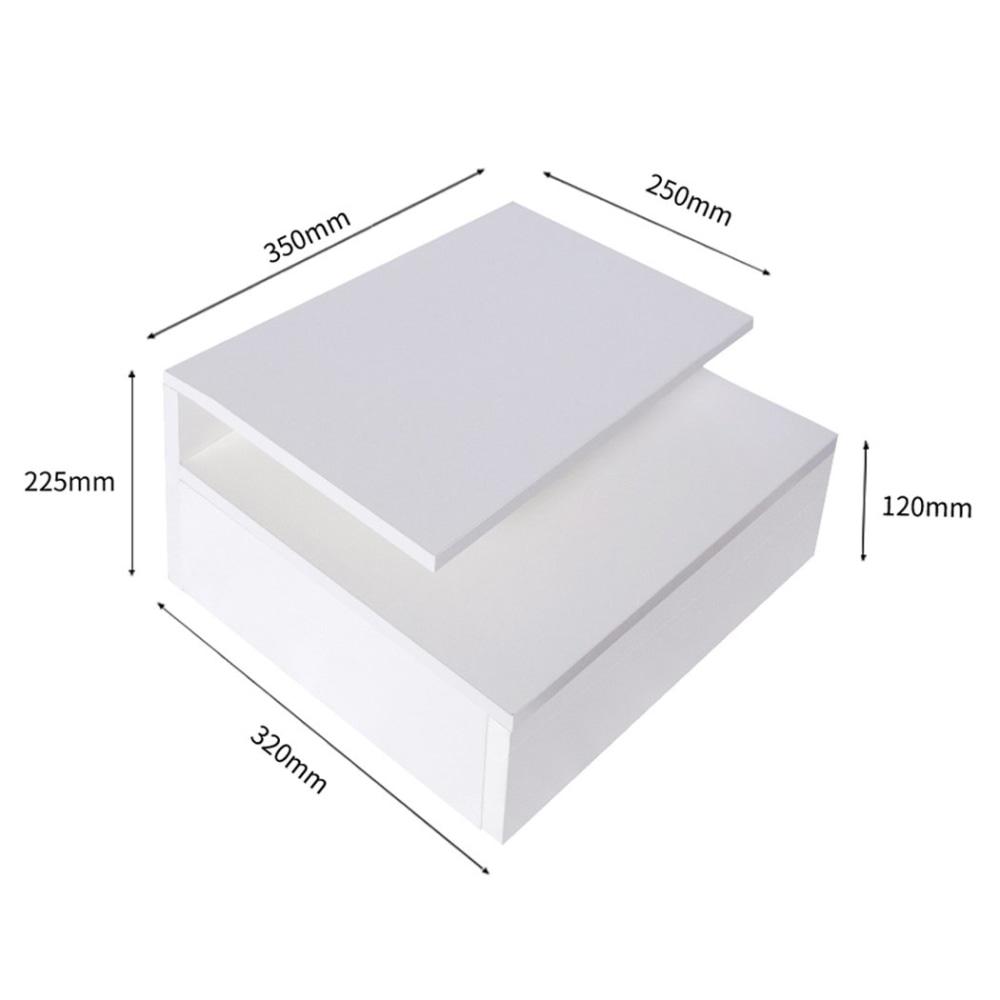 Wall Mounted LED Floating Nightstand - Modern Bedside Table with Storage, Set of 2 | Perfect for Small Bedrooms, Apartments & Space-Saving Home Decor