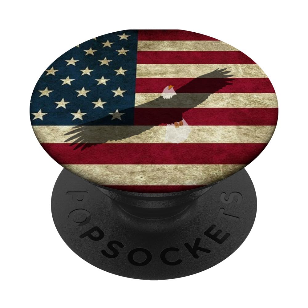 USA Flag Bald Eagle PopSockets Grip - Patriotic American Phone Grip for iPhone, Samsung & Smartphones - Perfect for Daily Use, Travel & Showing Patriotism
