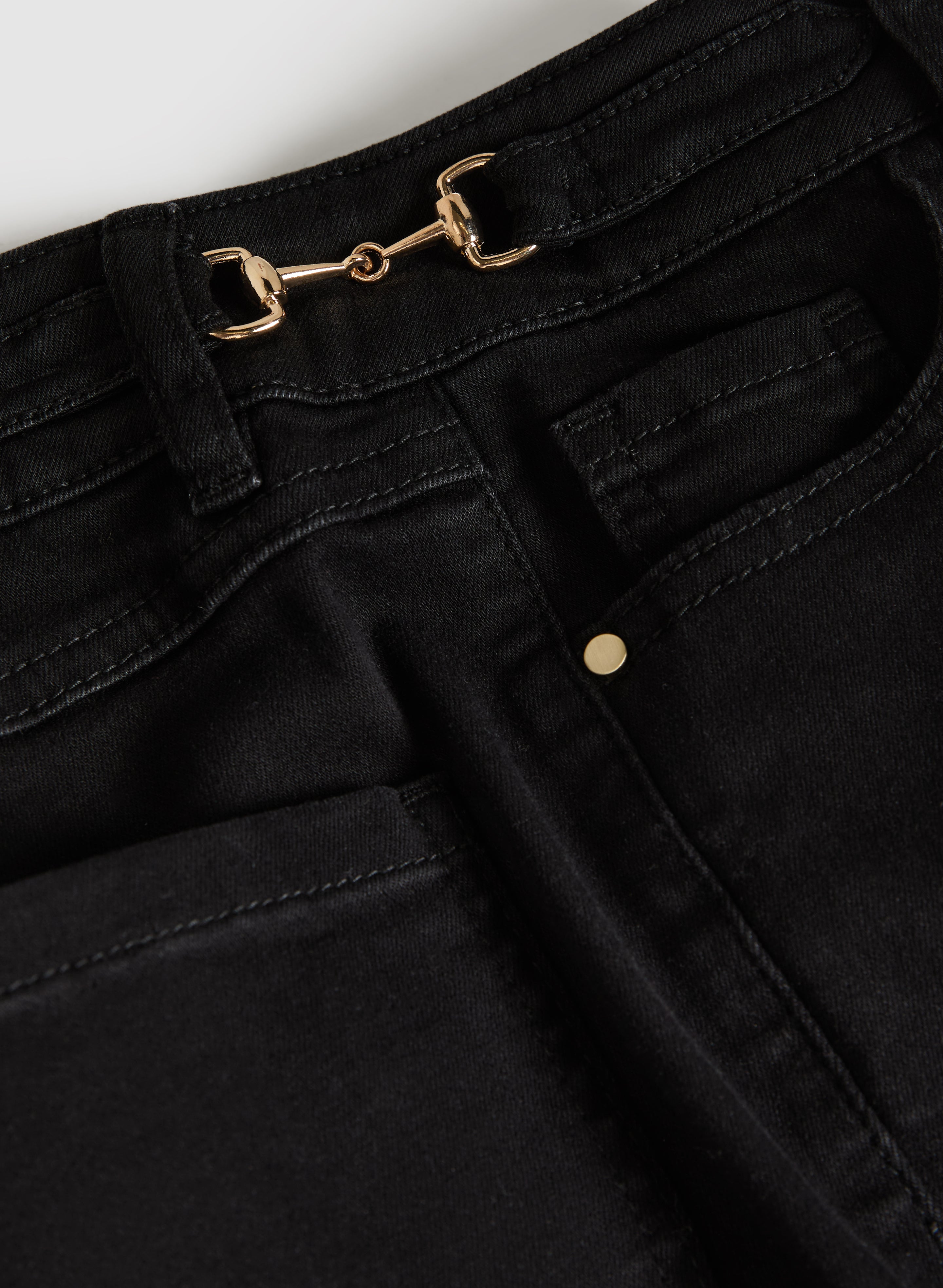 Stylish Women's Chain Trim Bootcut Jeans - High Waist Stretch Denim Pants for Casual & Night Out - Perfect for Everyday Wear & Date Nights
