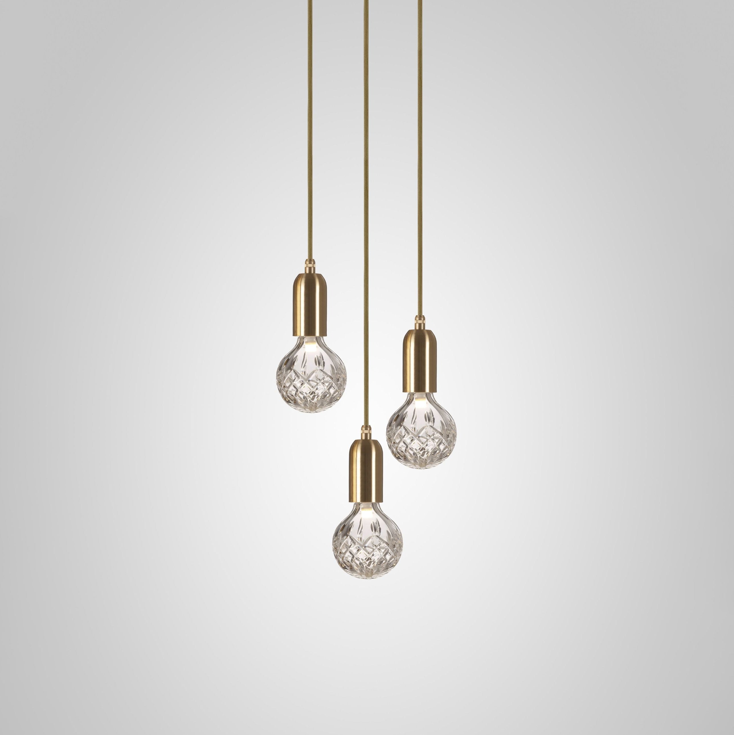 Crystal Bulb Pendant Light - Elegant Glass Ceiling Lighting Fixture for Dining Room, Kitchen Island & Bedroom Decor
