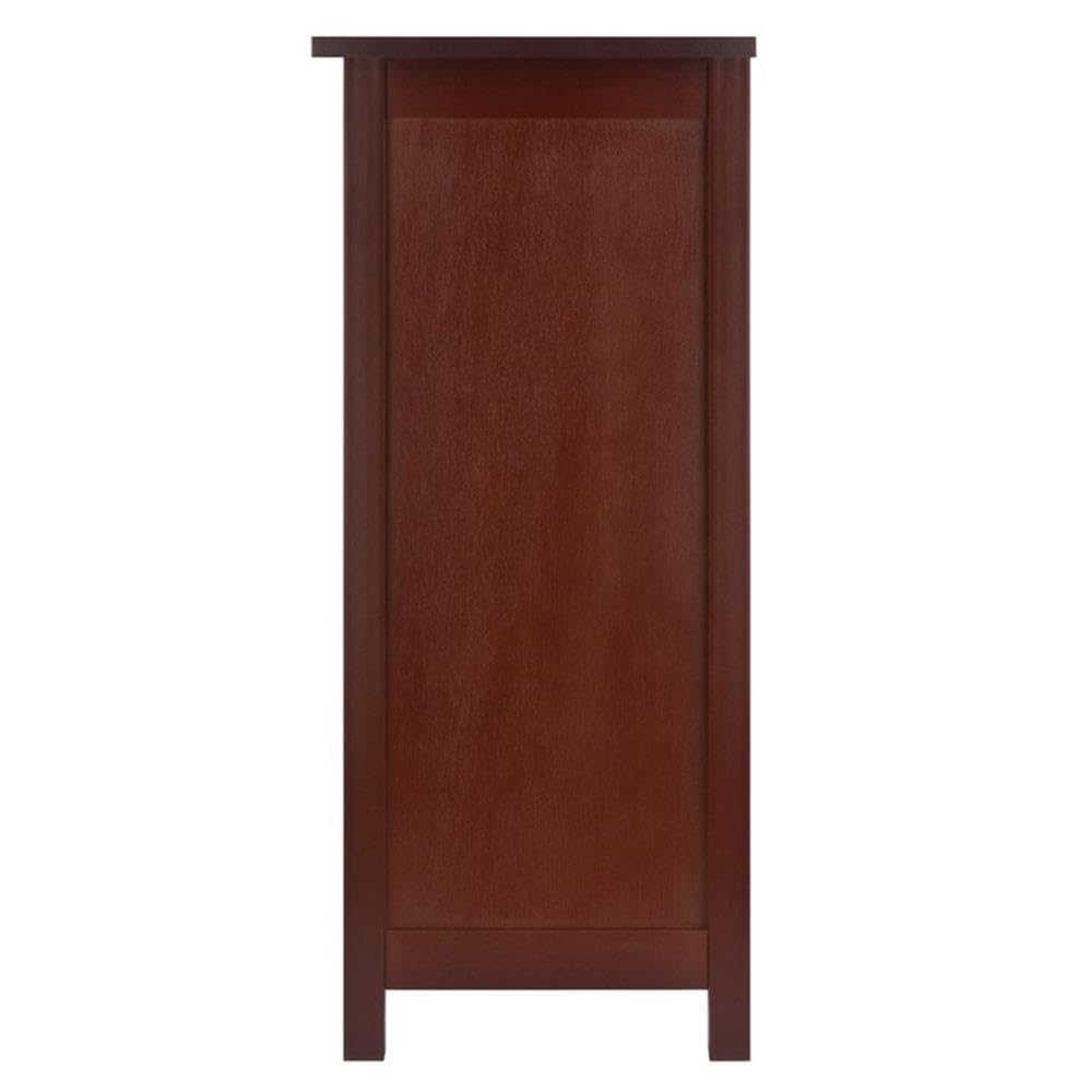 Winsome Wood Milan 4-Piece Storage Shelf with 3 Foldable Woven Baskets in Walnut Finish - Space-Saving Organizer for Bedroom, Bathroom, or Office