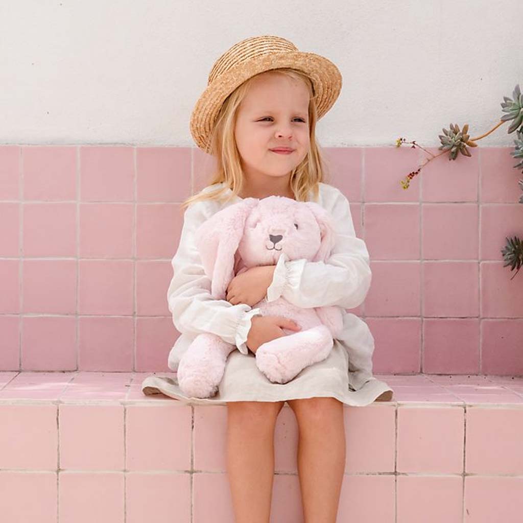 Adorable Pink Bunny Huggie Plush Toy - Soft Stuffed Animal for Kids, Perfect for Cuddling, Gifts, and Nursery Decor | Great for Birthdays, Easter, and Bedtime Comfort
