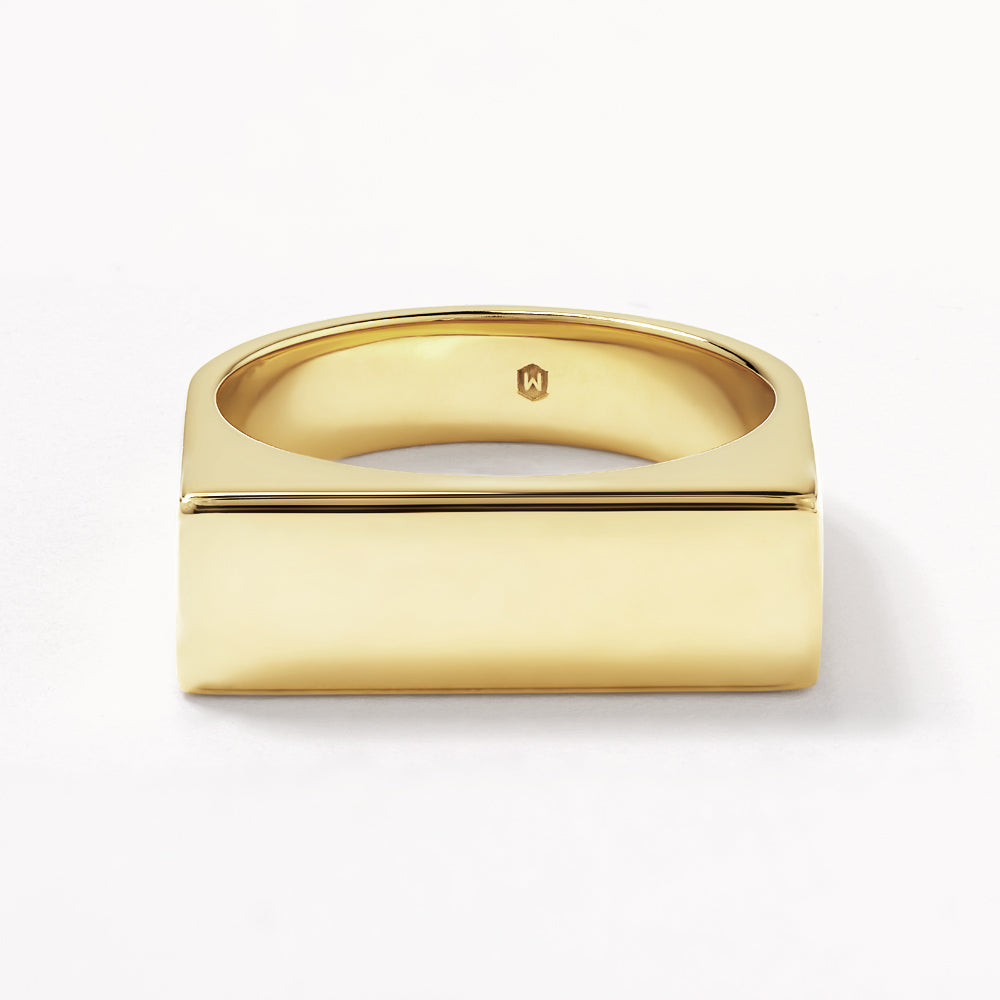 Personalized Gold Square Signet Ring for Men & Women - Custom Engraved Unisex Jewelry for Weddings, Gifts & Everyday Wear