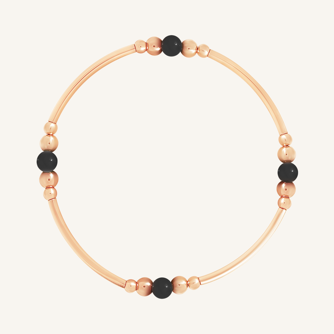 Black Agate Ava Bracelet - Stone of Strength & Protection | Natural Gemstone Jewelry for Women | Perfect for Meditation, Yoga & Spiritual Healing