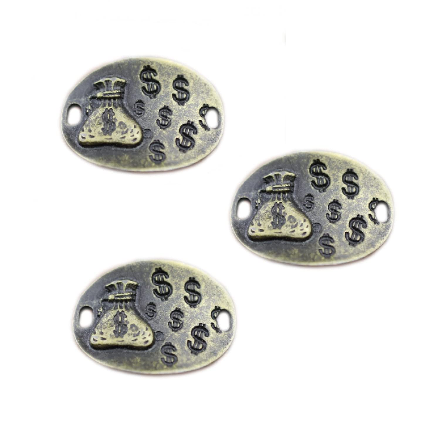5PCS Connector Charms Money Bag Bracelet Choker Jewelry Making Supplies - DIY Beading, Necklace & Bracelet Crafting for Women & Teens