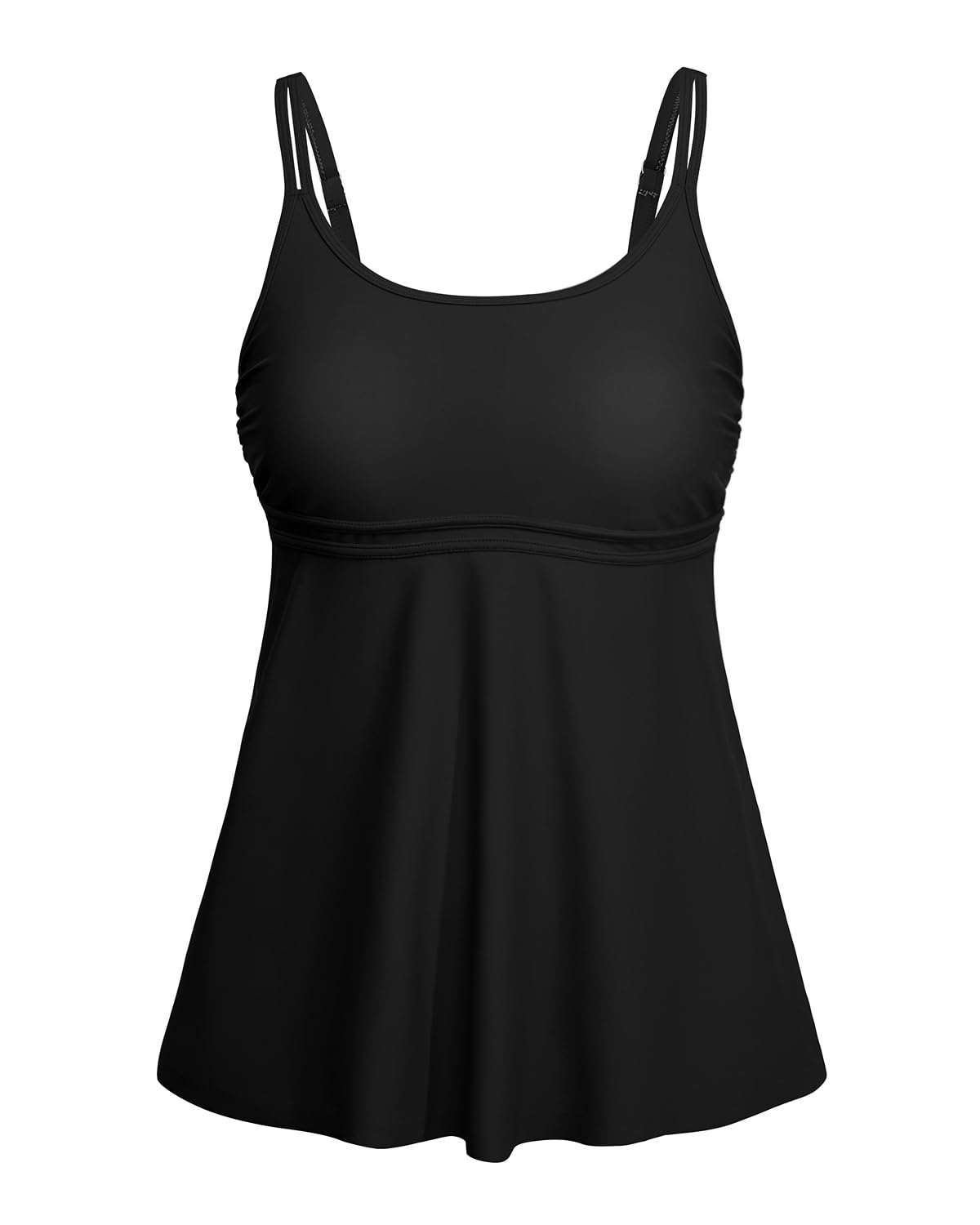Yonique Women's Modest Tankini Swim Top - Tummy Control Bathing Suit for Swimming & Beach - Perfect for Pool, Vacation & Water Sports