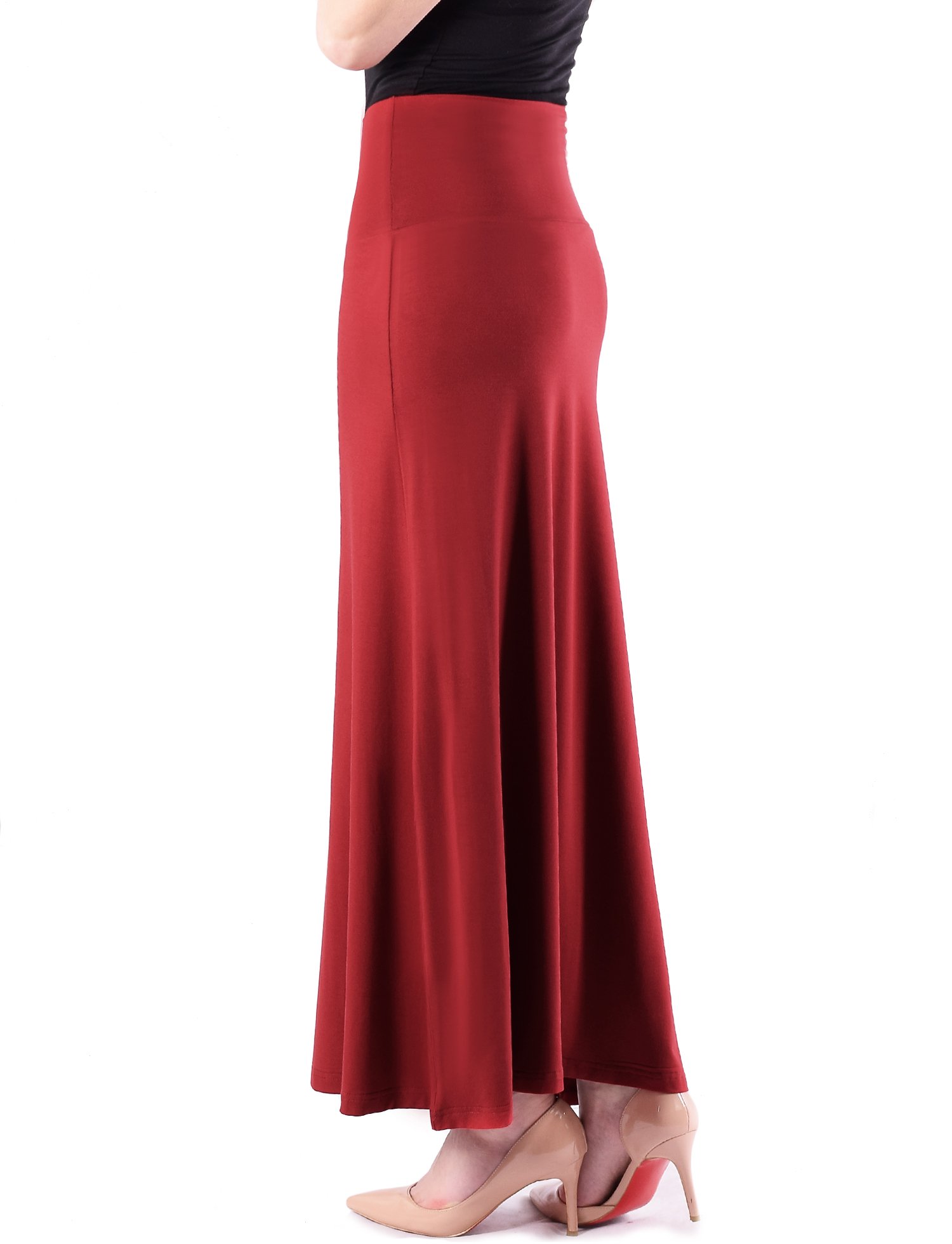 Women's Summer Lightweight Super Soft Solid Maxi Long Skirt - Flowy Beach Skirt for Vacation, Boho Chic Outfit, Casual Dress