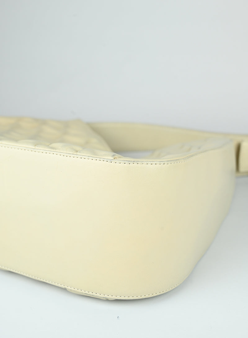 Versace Embossed Leather White Handbag for Women - Luxury Designer Purse for Parties, Work & Everyday Use
