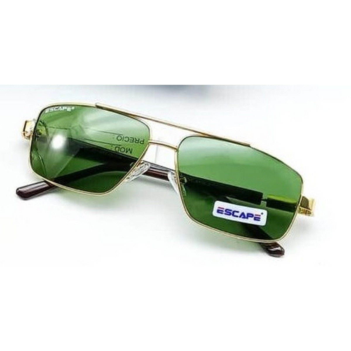 Stylish Rectangle Gold Frame Sunglasses with UV400 Green Lenses - Perfect for Outdoor Activities, Beach & Driving
