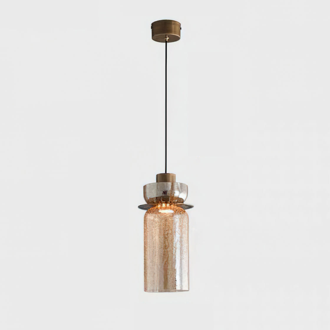 Modern Glacier Crackle Glass Pendant Light - Handcrafted Vintage Style Ceiling Lamp for Dining Room, Kitchen Island & Bedroom Lighting