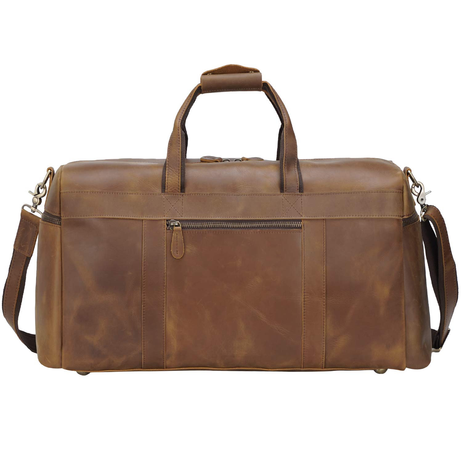 Premium Full Grain Leather Duffle Bag for Men - Large Travel, Gym & Weekend Overnight Bag - Durable Carryall for Business Trips, Workouts & Sports Activities