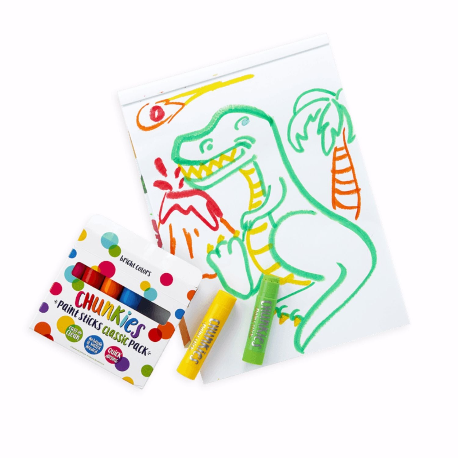 Chunkies Paint Sticks Classic Set of 6 - Non-Toxic Washable Tempera Paint for Kids - Perfect for Art Projects, Classroom Activities & DIY Crafts