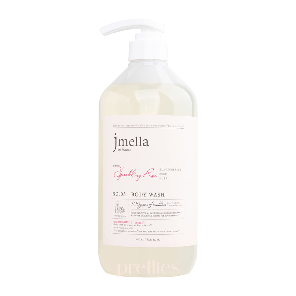JMella Luxurious Fragrance Body Wash - Sparkling Rose Scent, 33.8oz (1000ml) for Women, Hydrating & Moisturizing Shower Gel - Perfect for Daily Use, Gift Sets & Spa Days